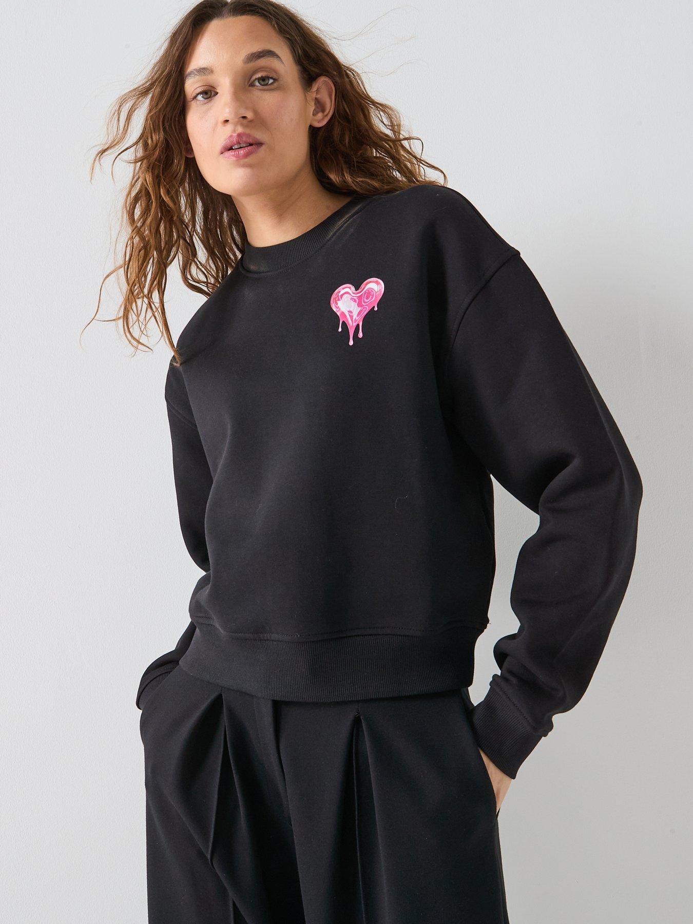 Image 6 of 6 of HUGO Heart Logo Sweatshirt - Black