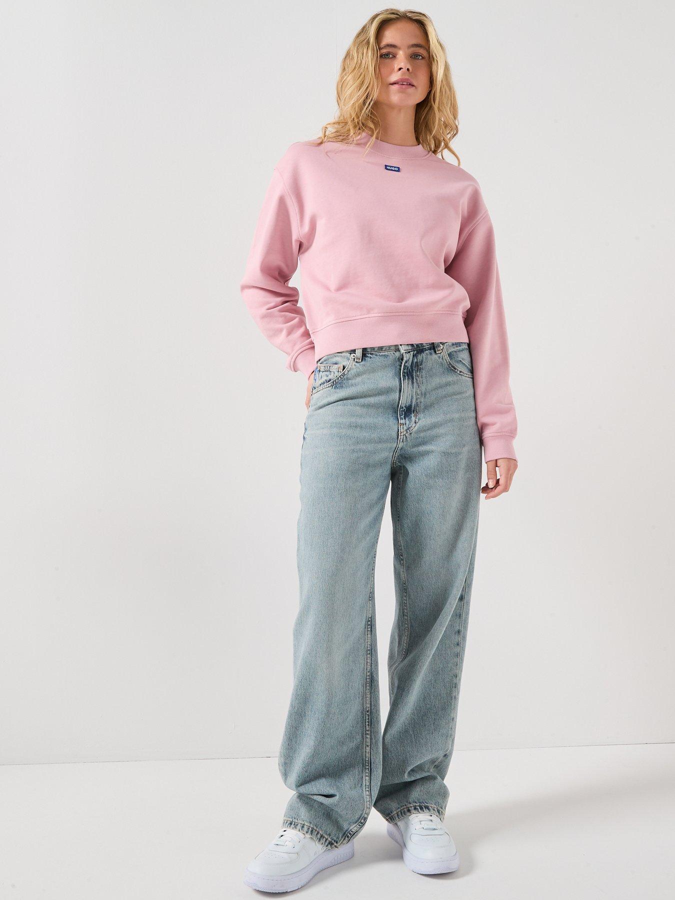  image of hugo-delessa-logo-sweatshirt-pink