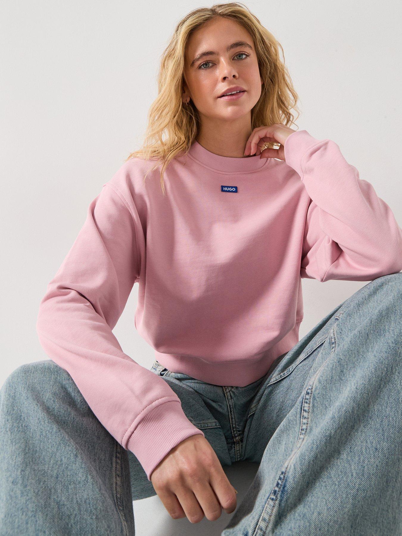  image of hugo-delessa-logo-sweatshirt-pink