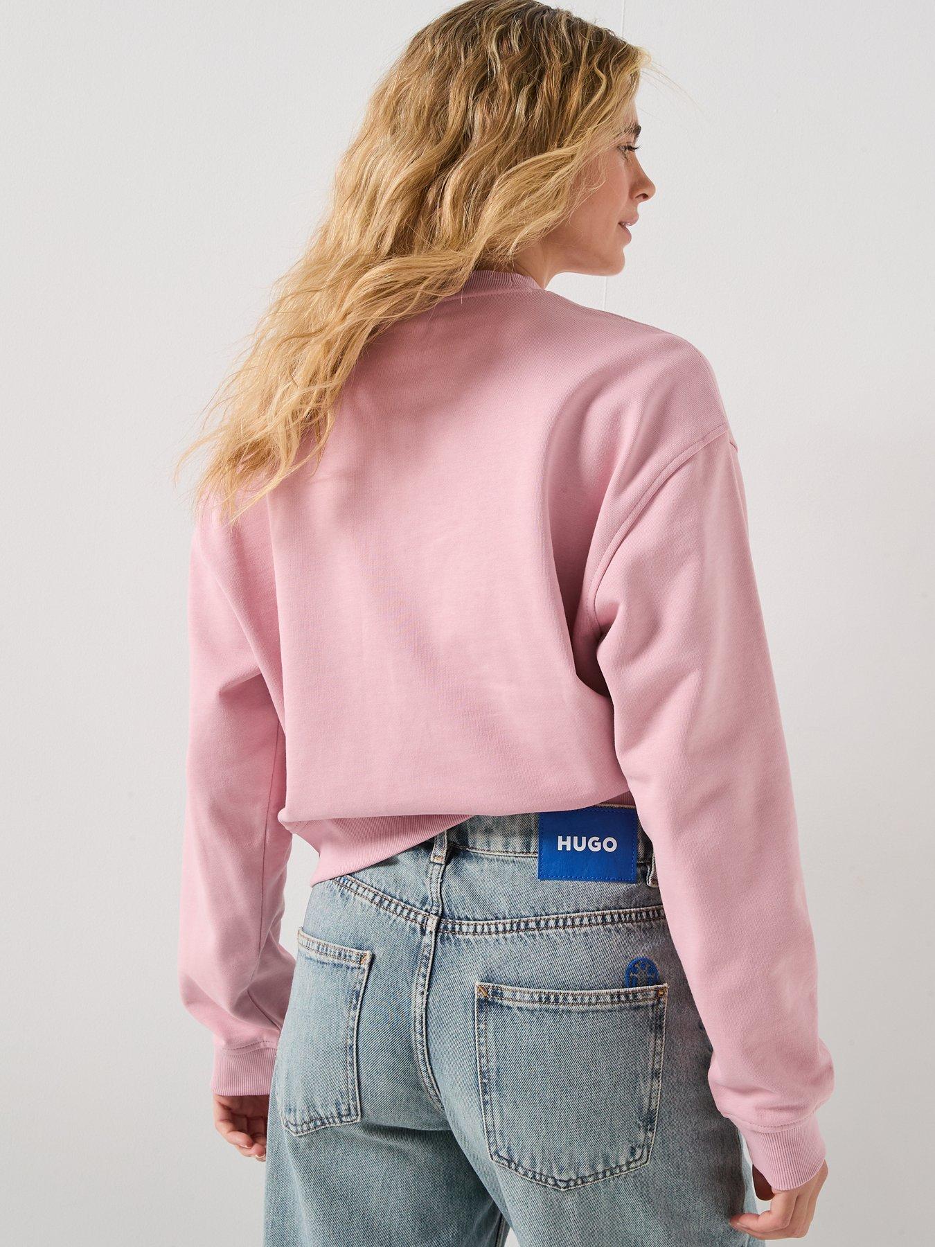  image of hugo-delessa-logo-sweatshirt-pink