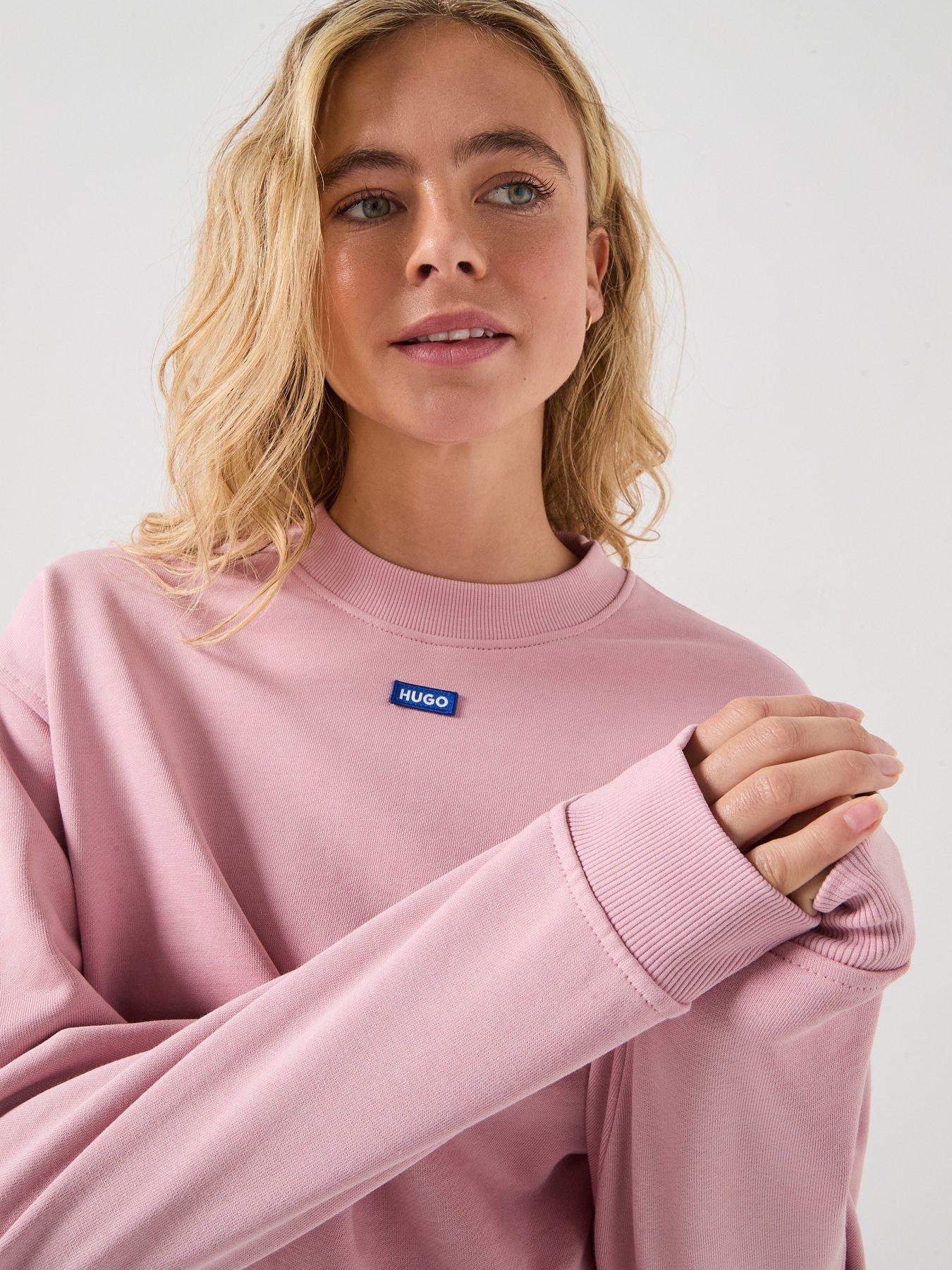  image of hugo-delessa-logo-sweatshirt-pink