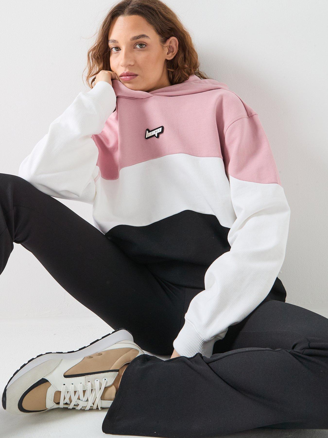  image of hugo-dascore-3-colour-block-hoodie-multi