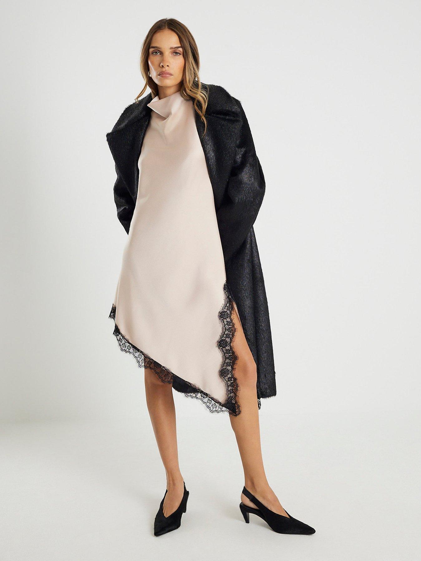  image of river-island-longline-lace-halter-top-cream