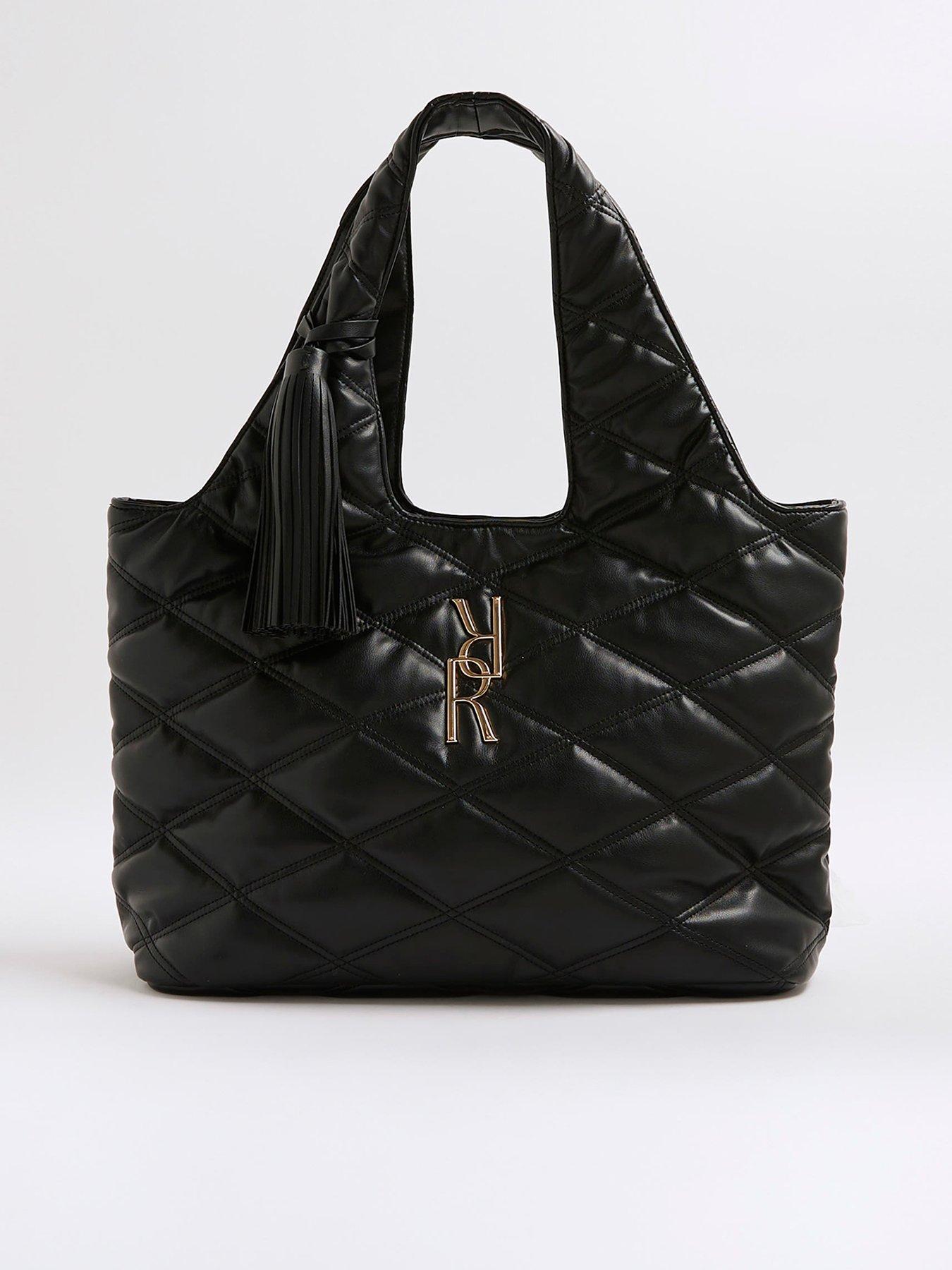 stillFront image of river-island-oversized-quilted-rr-slouch-black