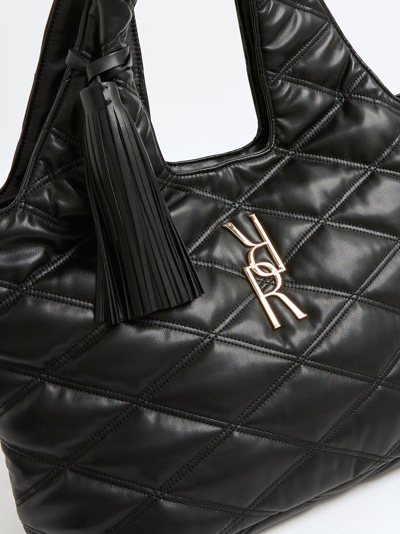  image of river-island-oversized-quilted-rr-slouch-black