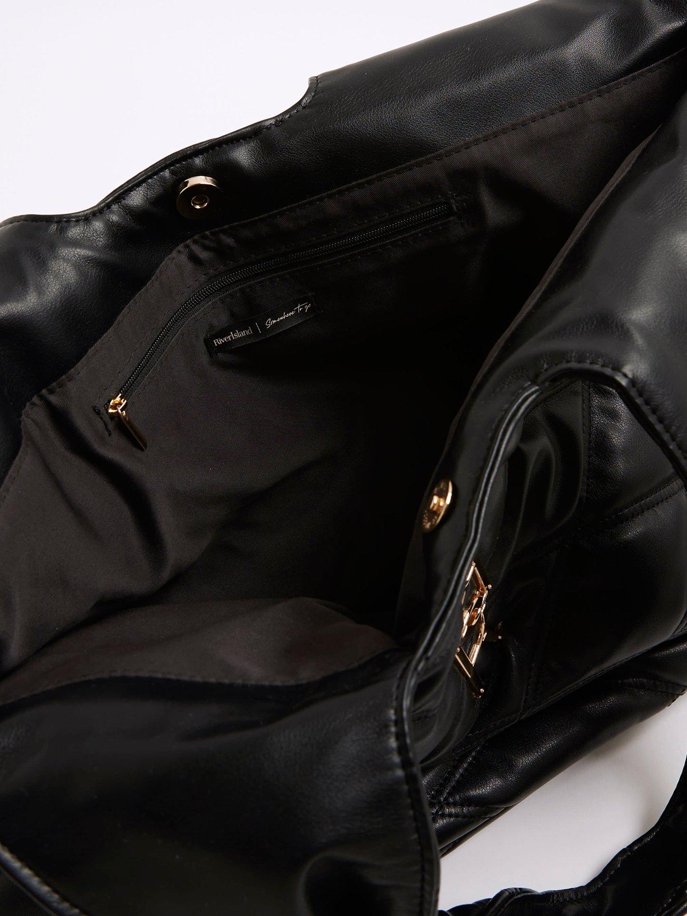  image of river-island-oversized-quilted-rr-slouch-black