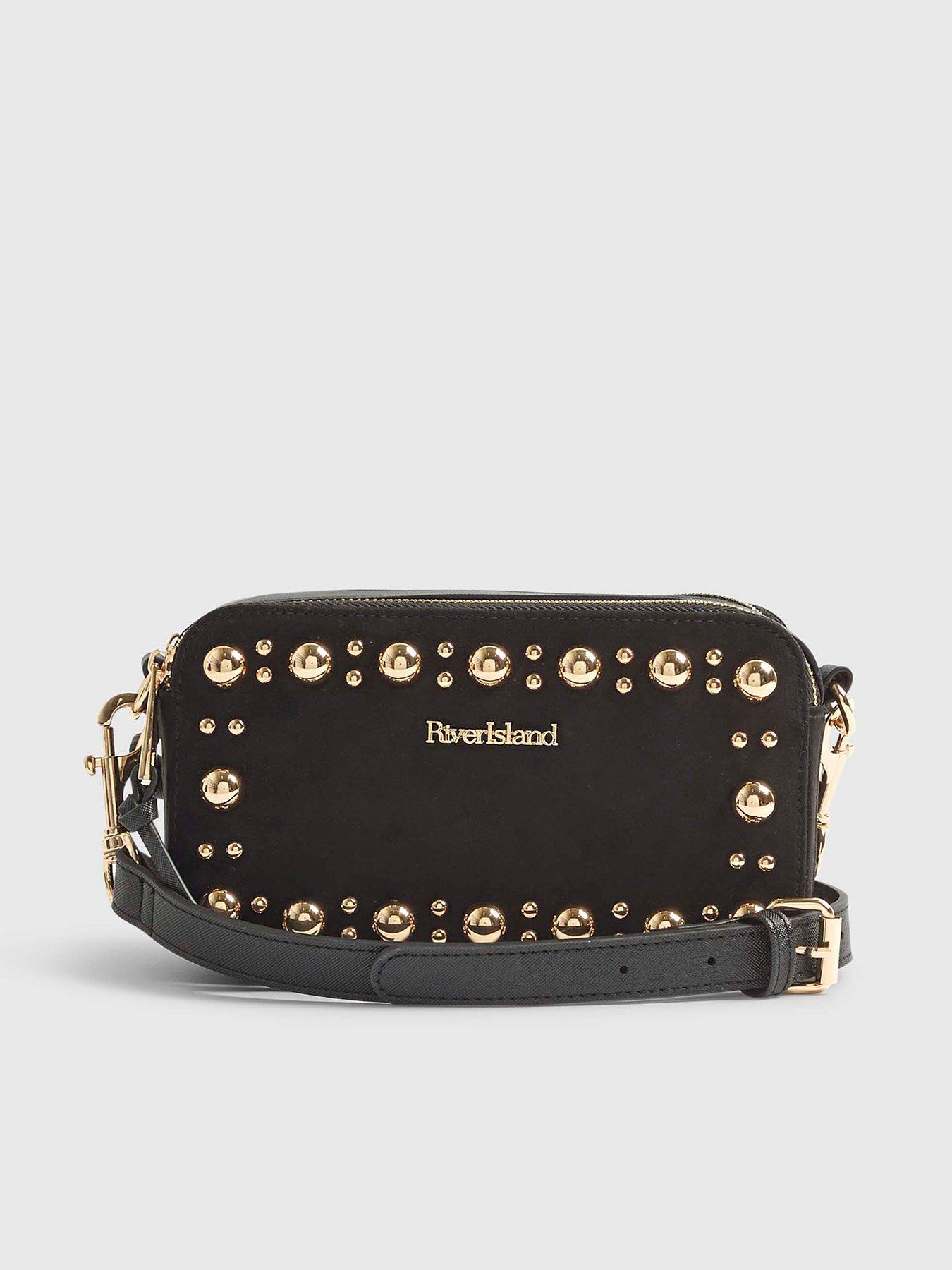  image of river-island-studded-camera-crossbody-bag-black