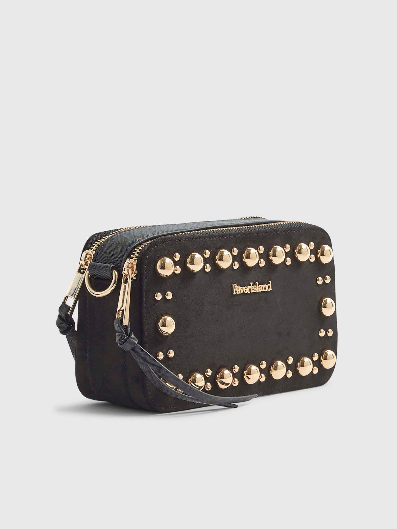 back image of river-island-studded-camera-crossbody-bag-black