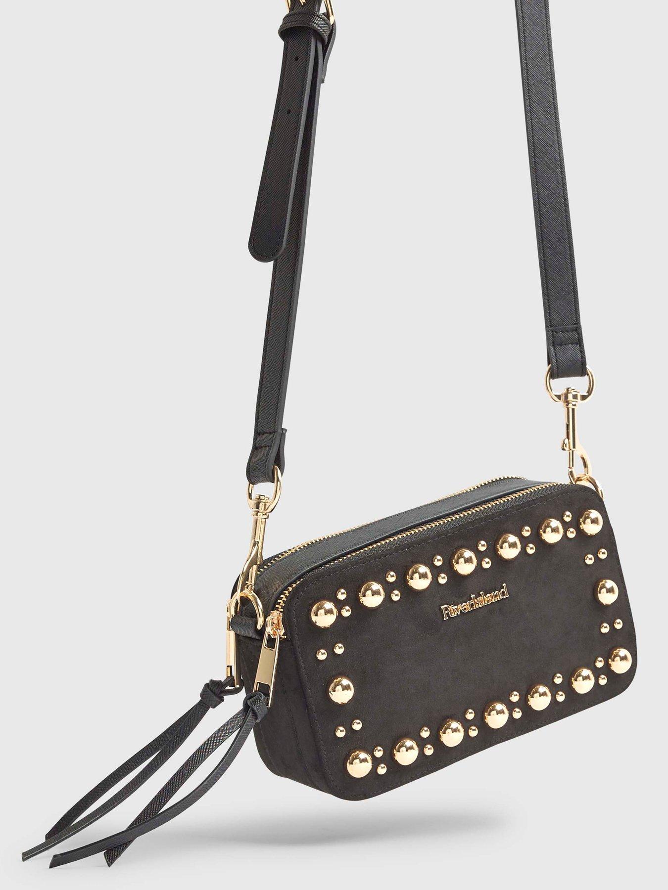  image of river-island-studded-camera-crossbody-bag-black