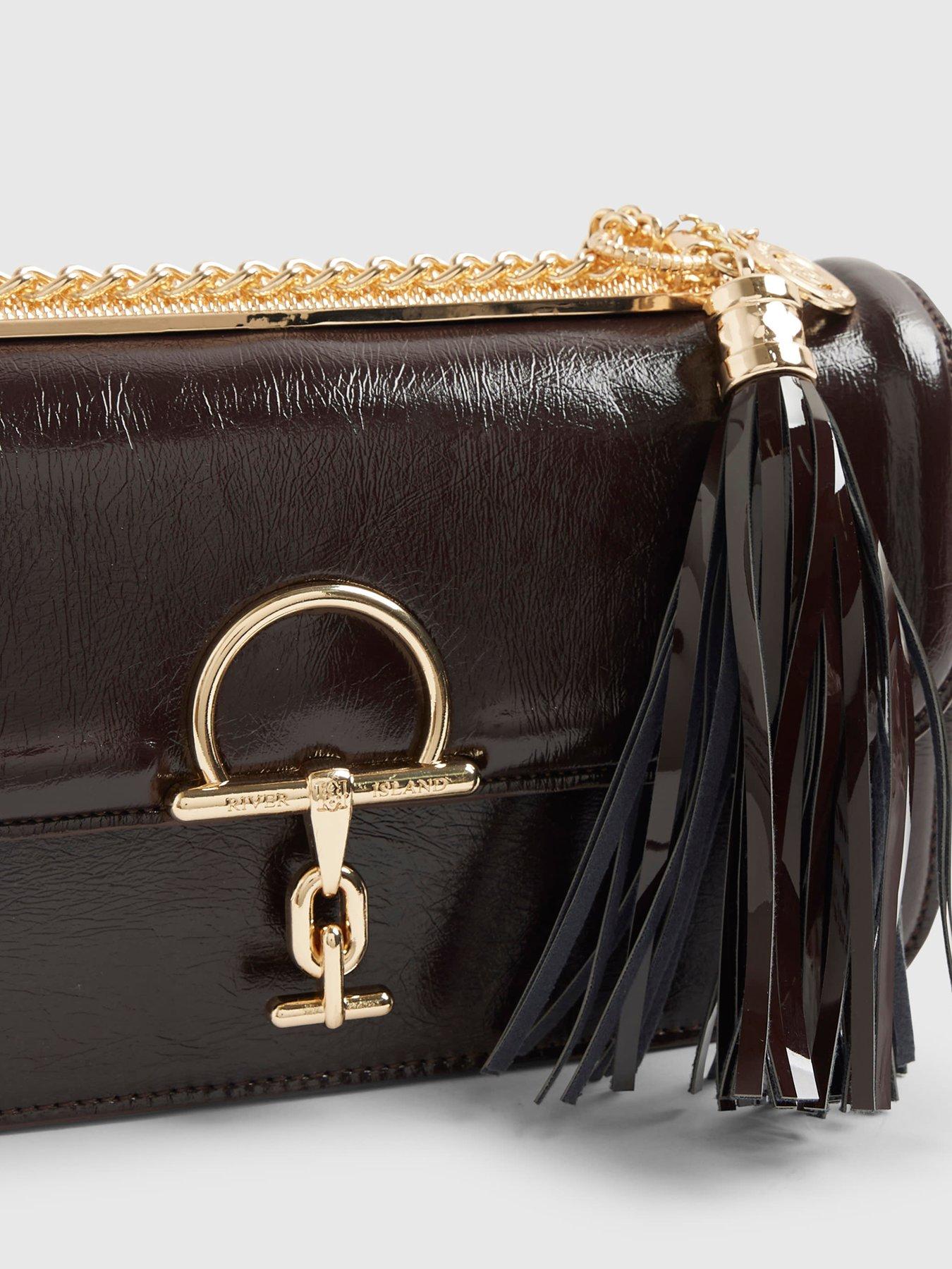  image of river-island-snaffle-tassel-shoulder-bag-brown