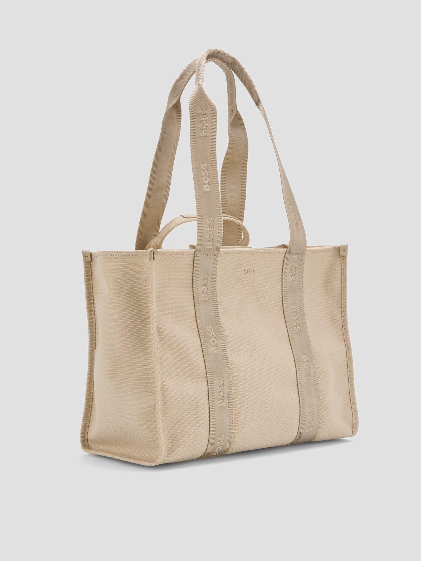 image of hugo-sandy-canvas-tote-bag-beige
