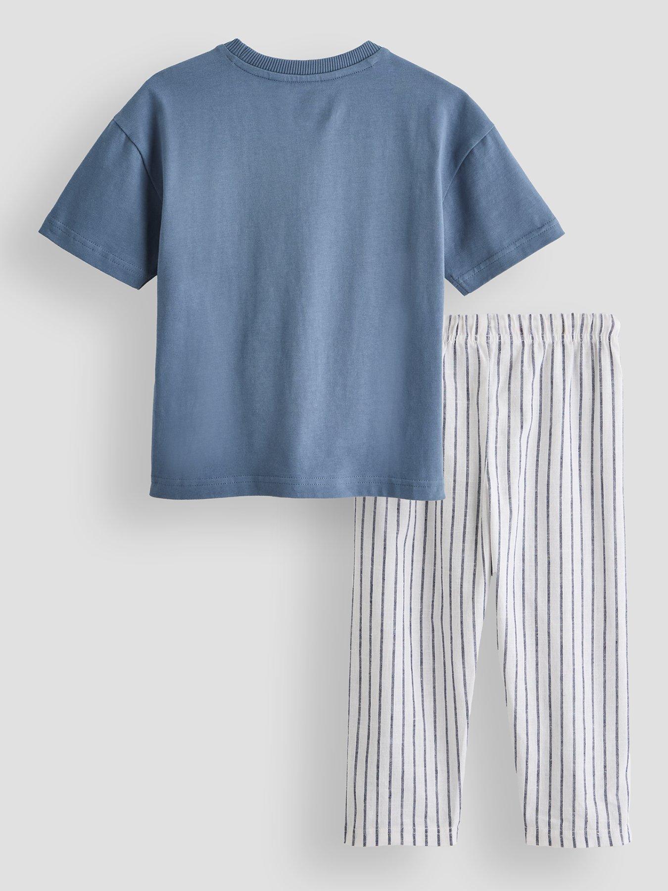 Image 2 of 4 of The Very Collection Boys Be Cool Stripe Lightweight Trouser Set - Blue