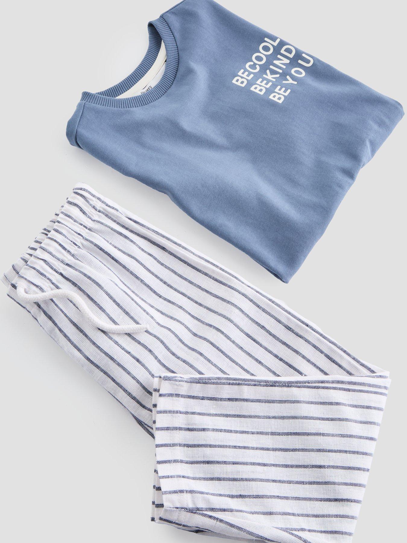 Image 3 of 4 of The Very Collection Boys Be Cool Stripe Lightweight Trouser Set - Blue