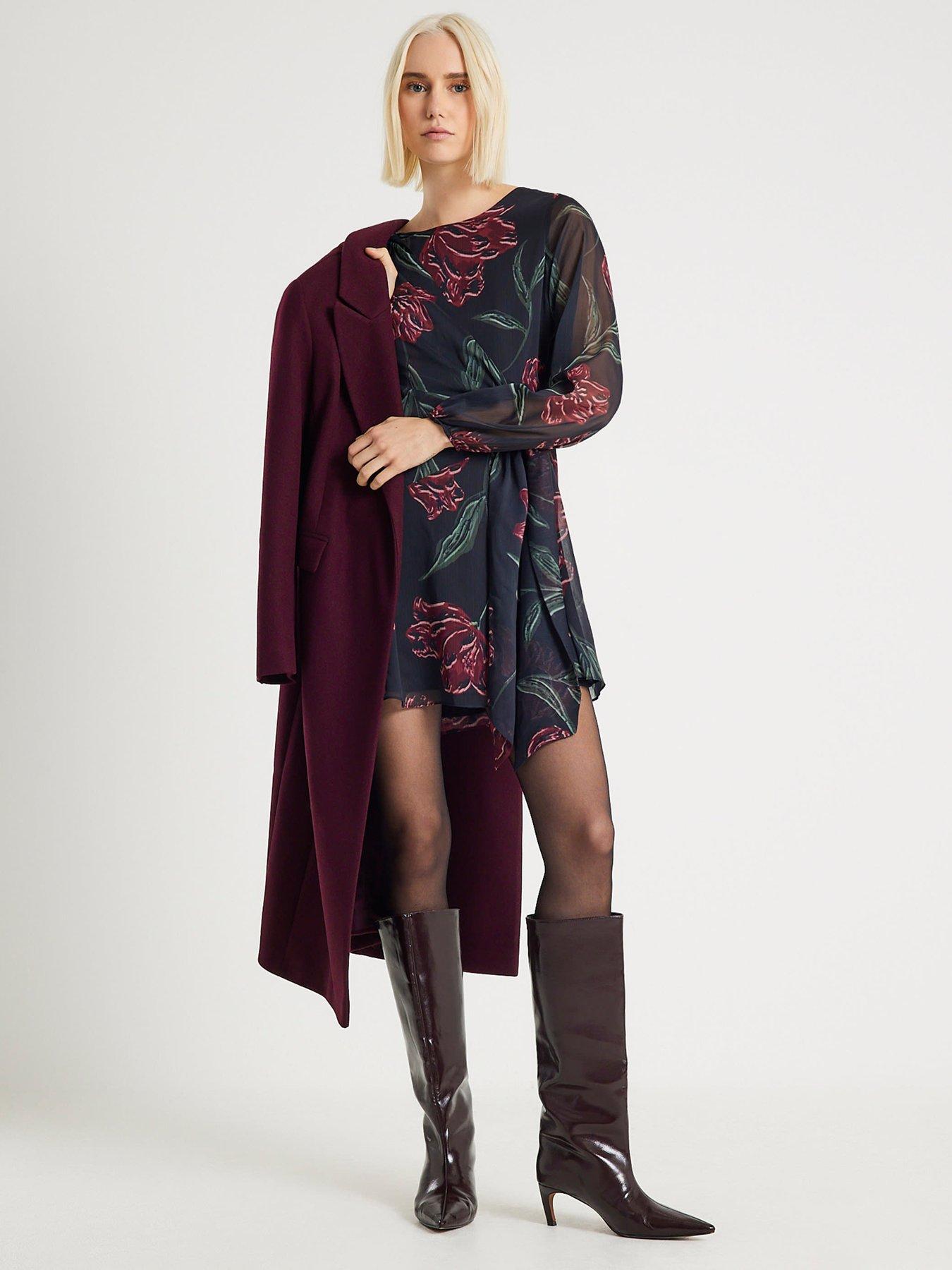 river-island-long-sleeve-knot-mini-dress-black