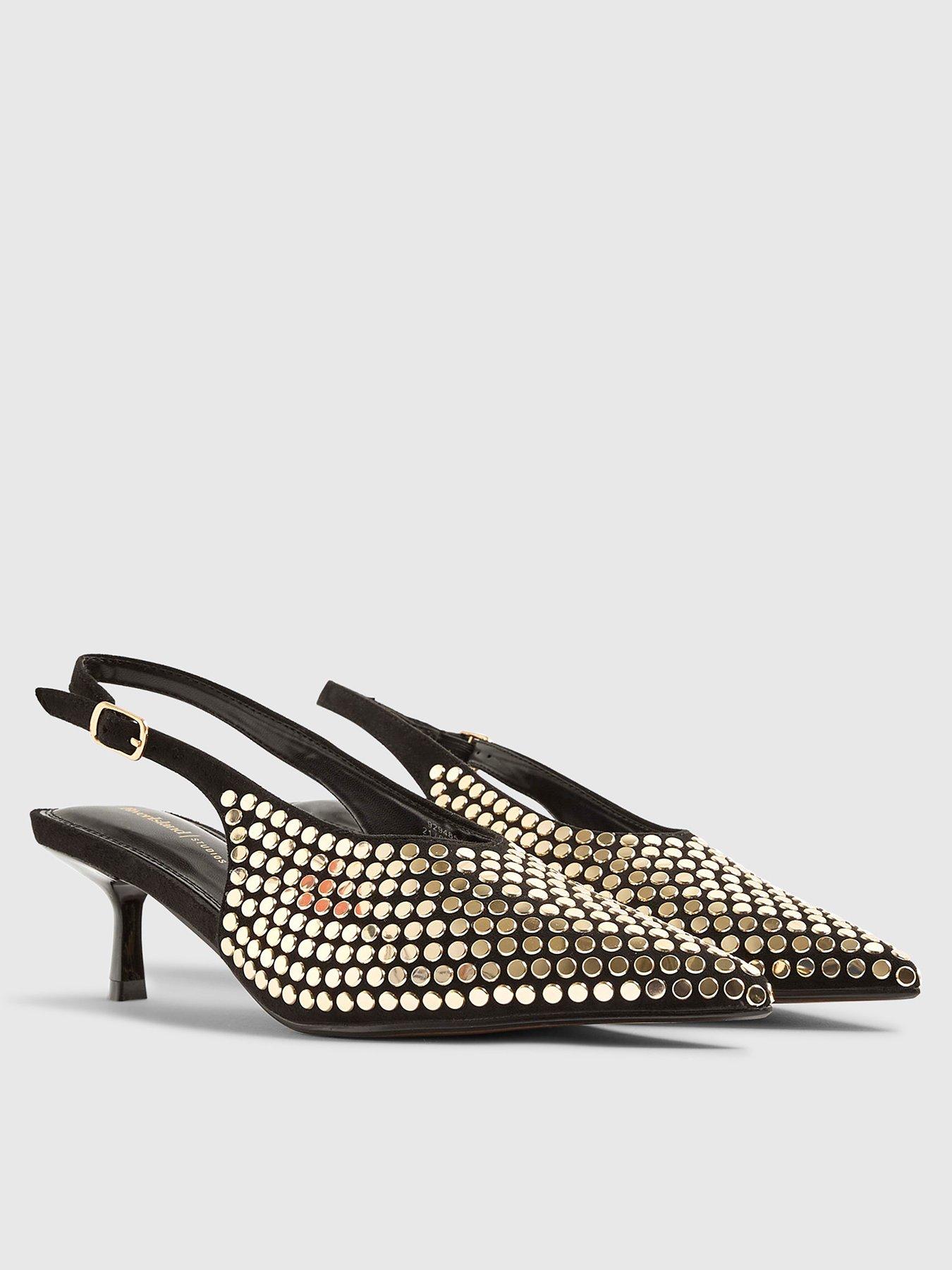  image of river-island-studded-court-heels-black