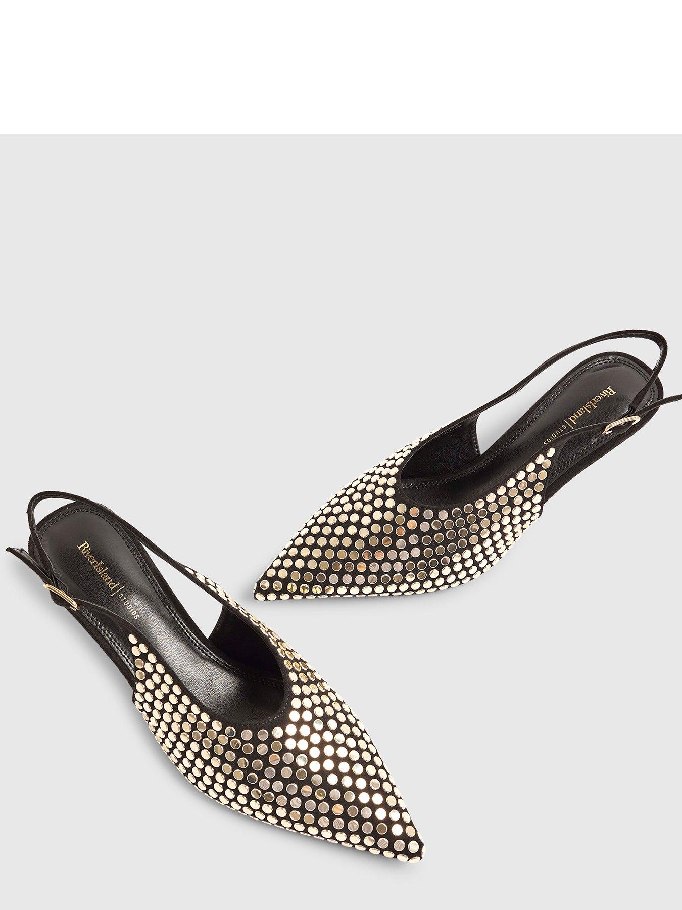  image of river-island-studded-court-heels-black