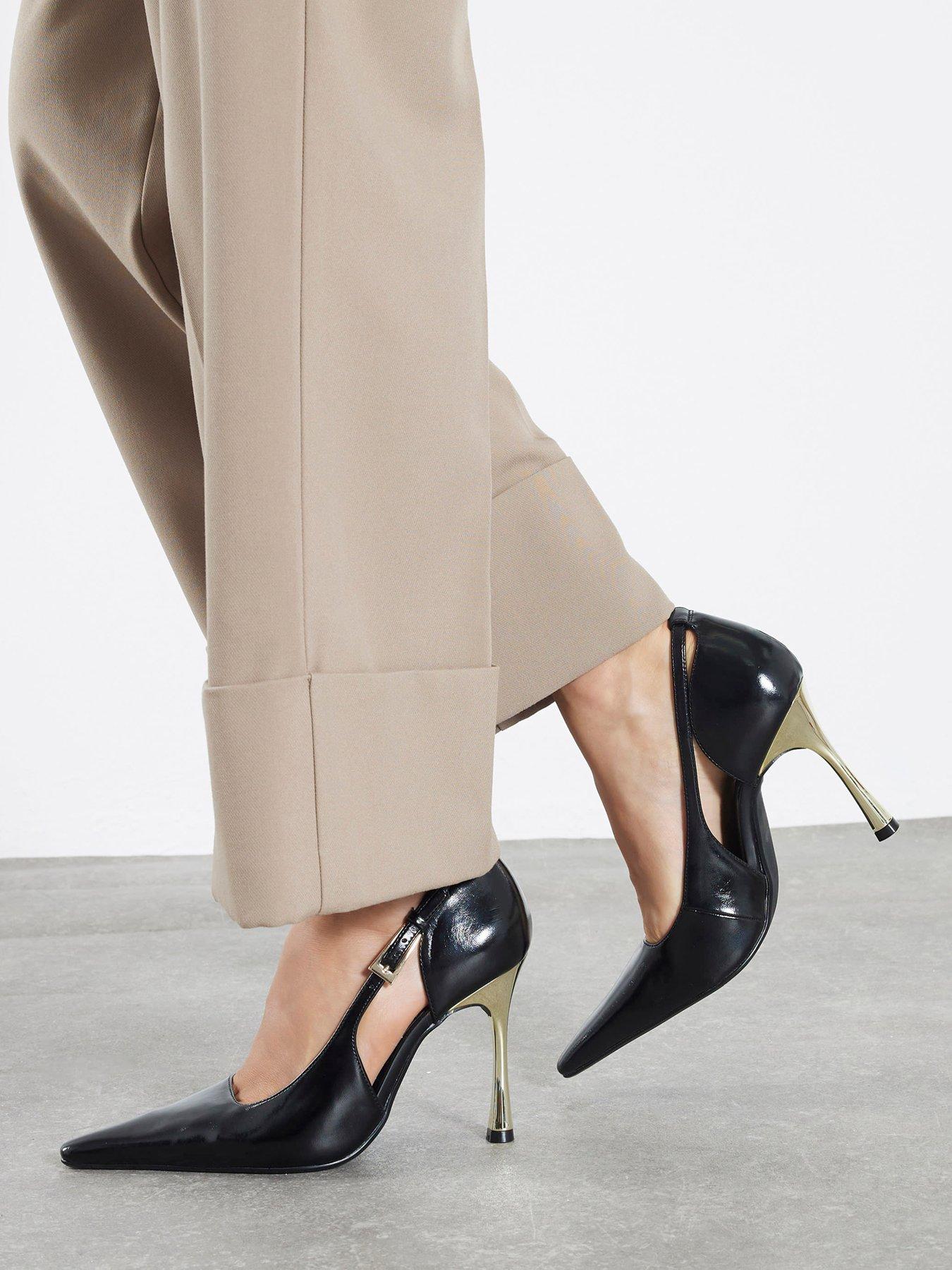 River Island Wide Full Court Gold Metal Wide - Black