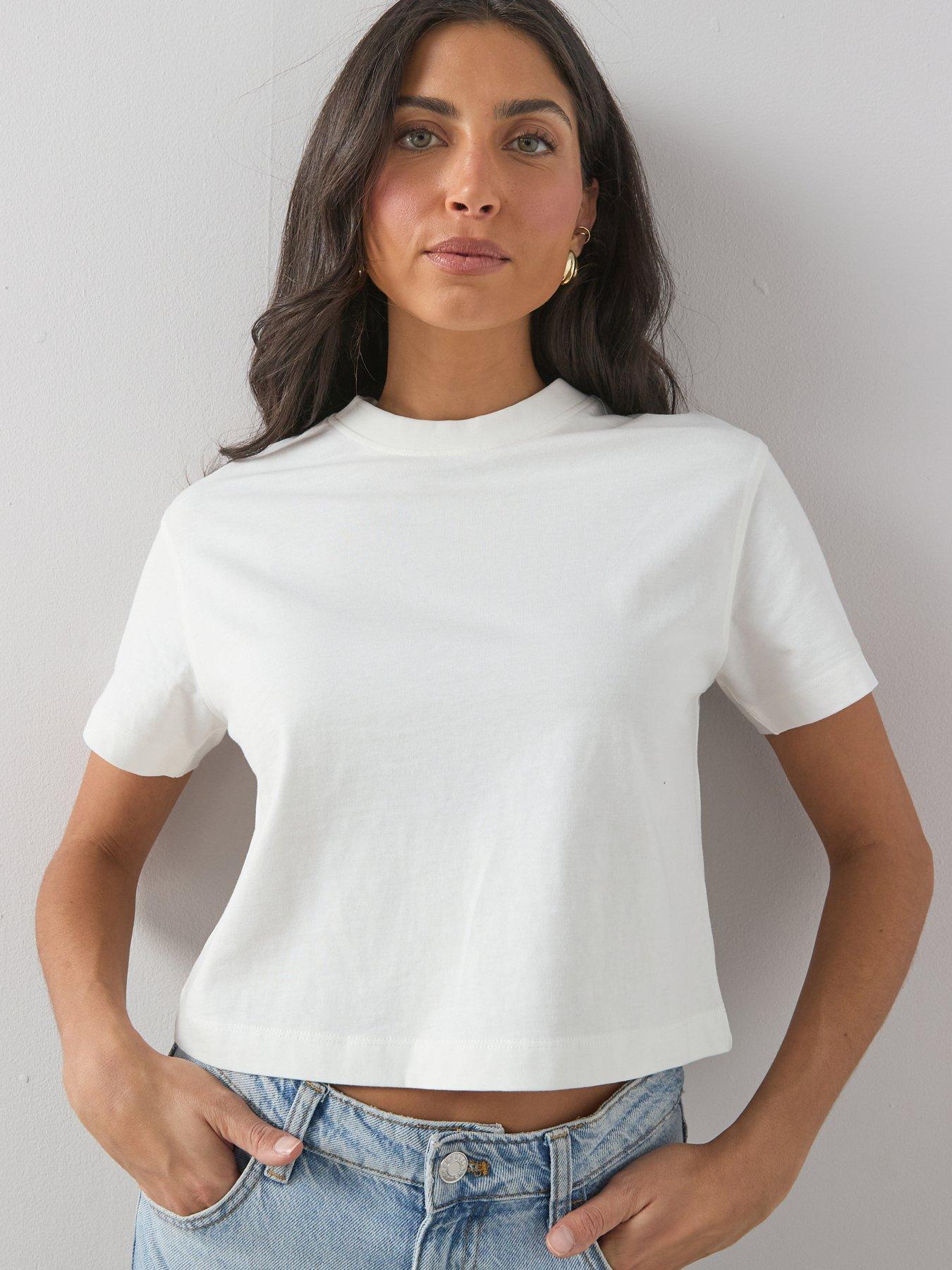 The Very Collection Heavyweight Cotton Relaxed Short Sleeve T-shirt - Ivory