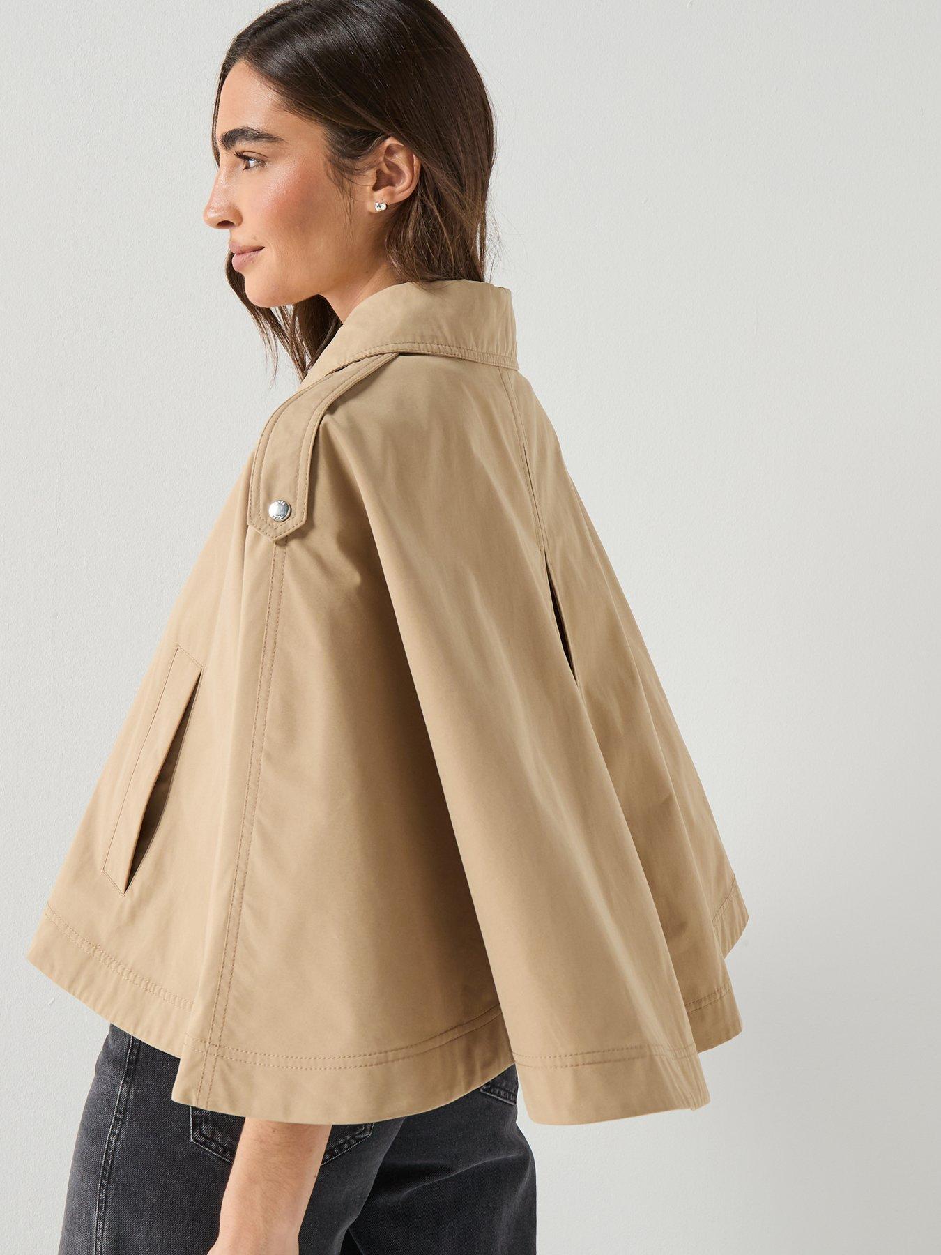 Image 2 of 6 of BOSS Clairi Button Up Poncho - Beige