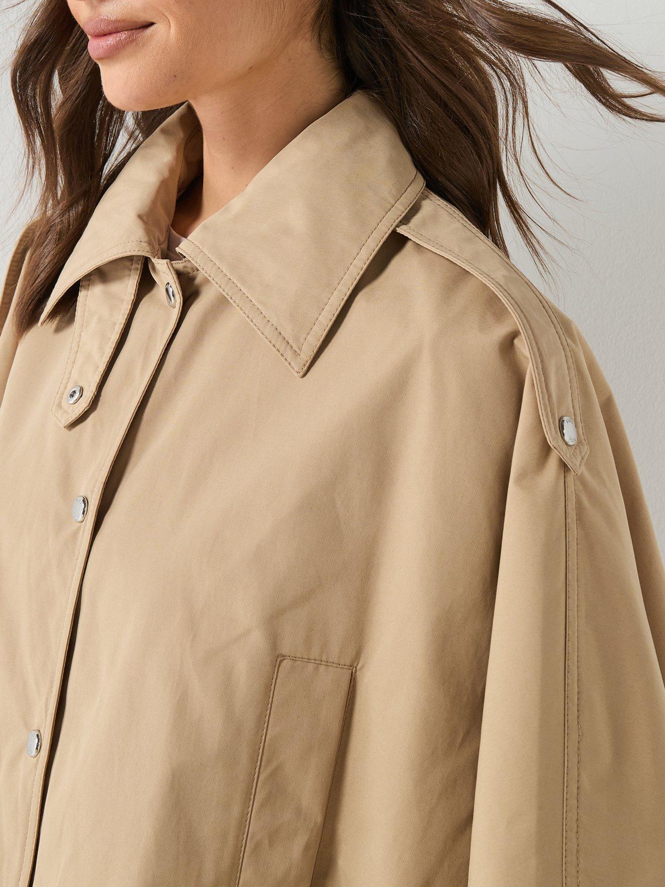 Image 6 of 6 of BOSS Clairi Button Up Poncho - Beige