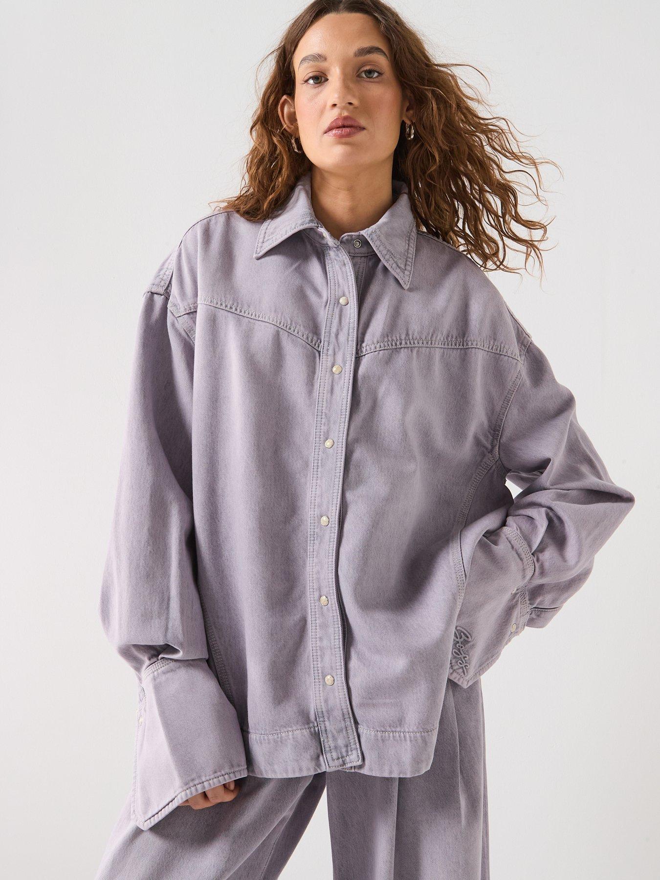  image of boss-oversized-denim-overshirt-blue