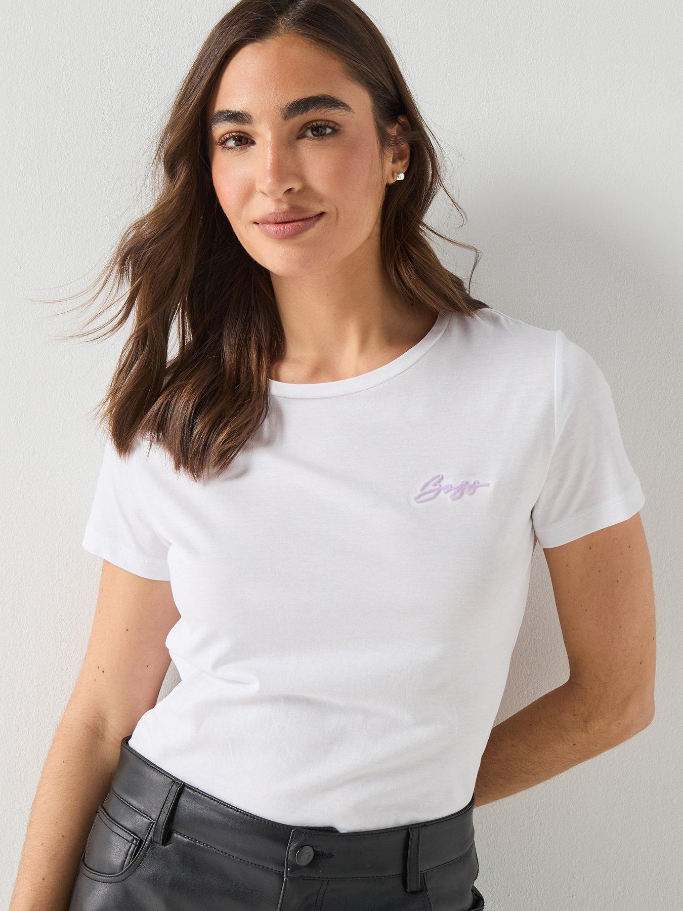  image of boss-embroidered-t-shirt-white