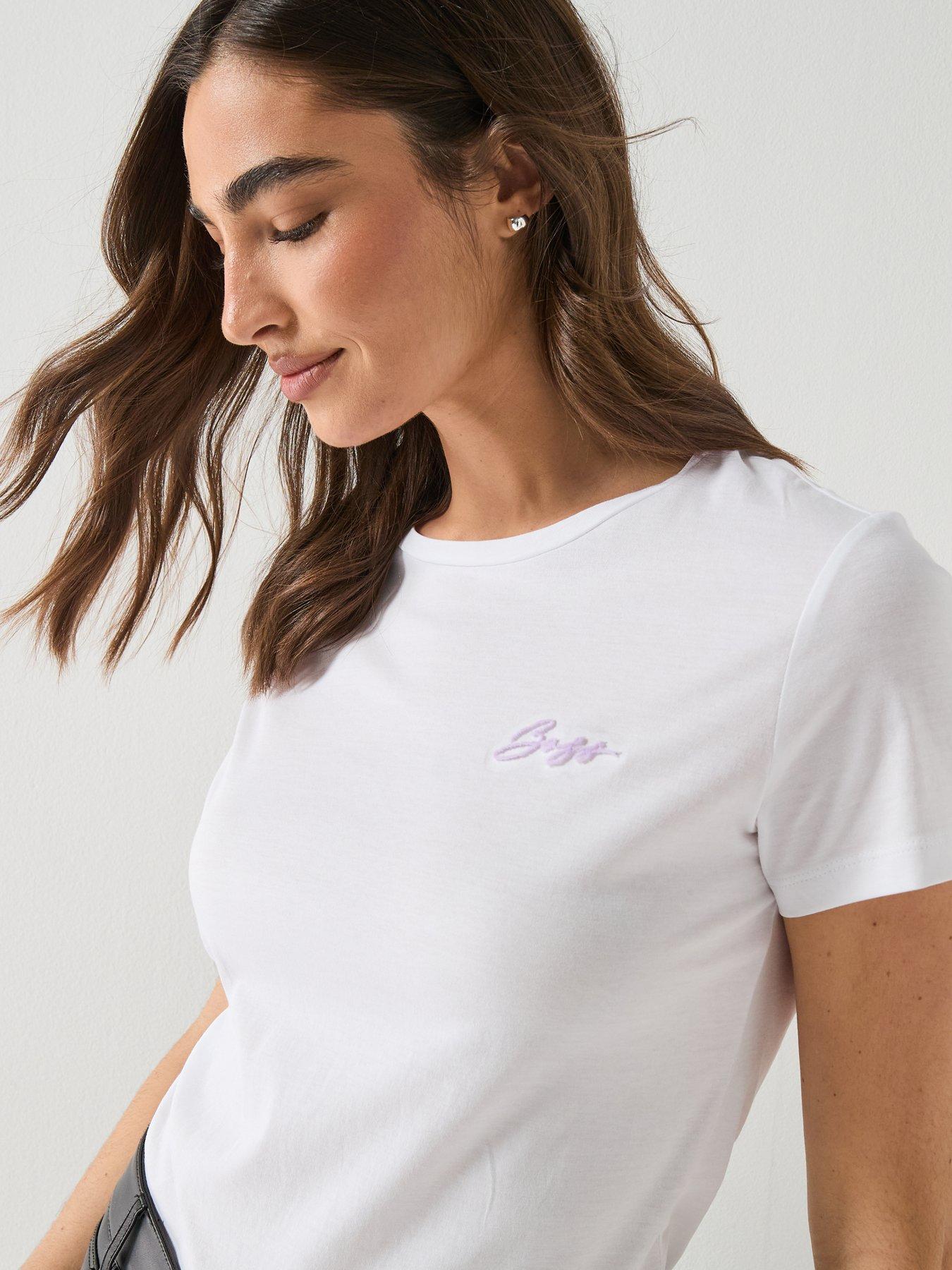  image of boss-embroidered-t-shirt-white