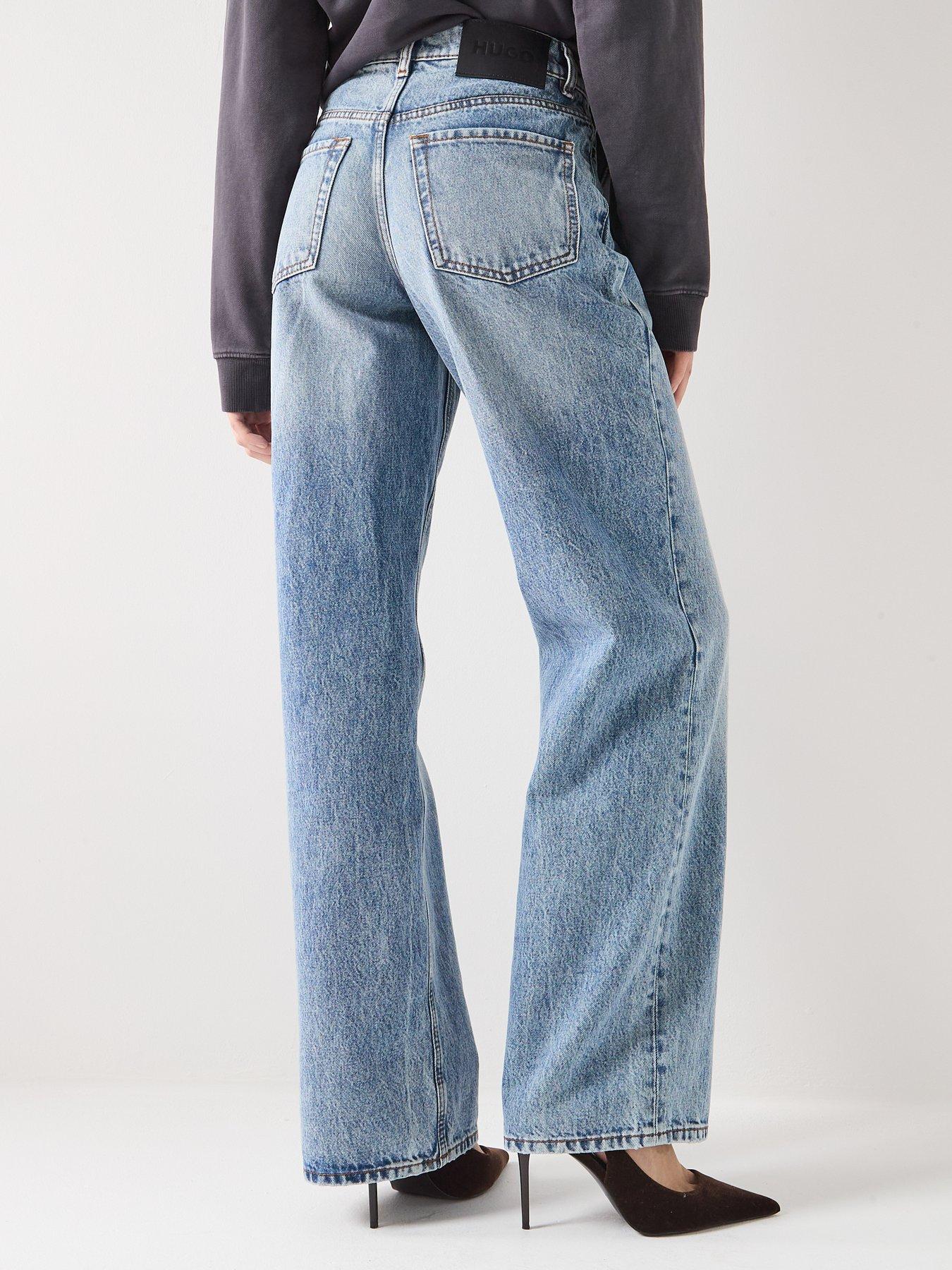  image of hugo-straight-leg-jeans-blue