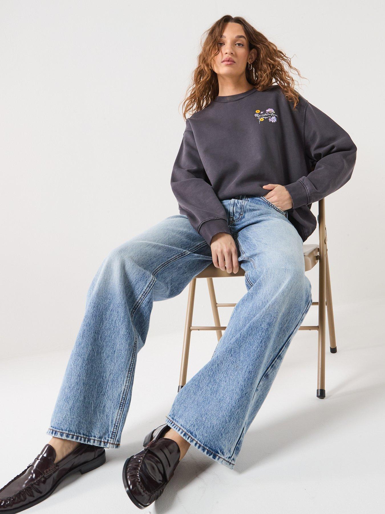  image of hugo-straight-leg-jeans-blue