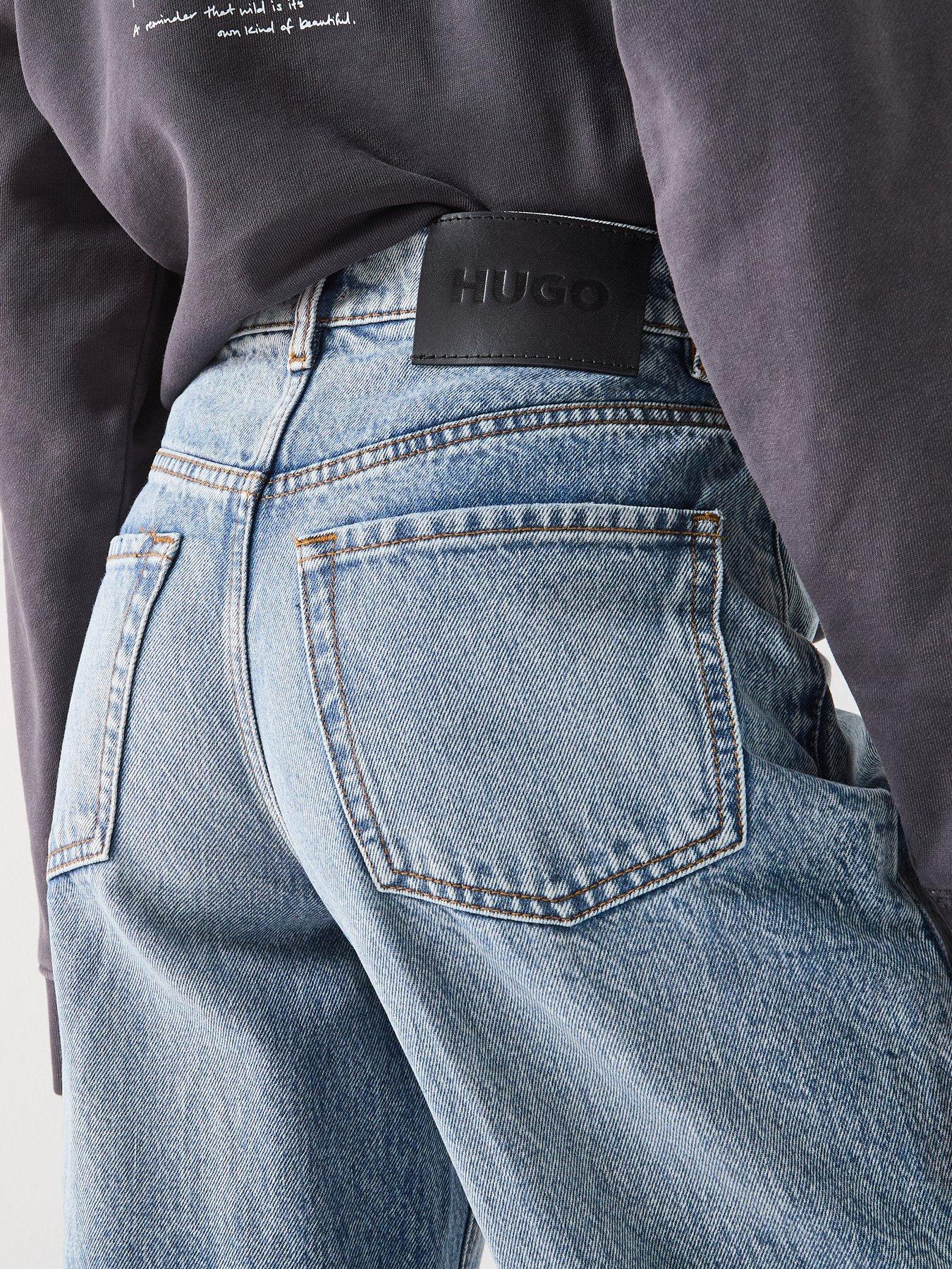  image of hugo-straight-leg-jeans-blue