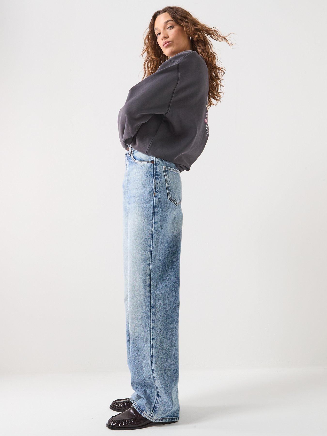  image of hugo-straight-leg-jeans-blue