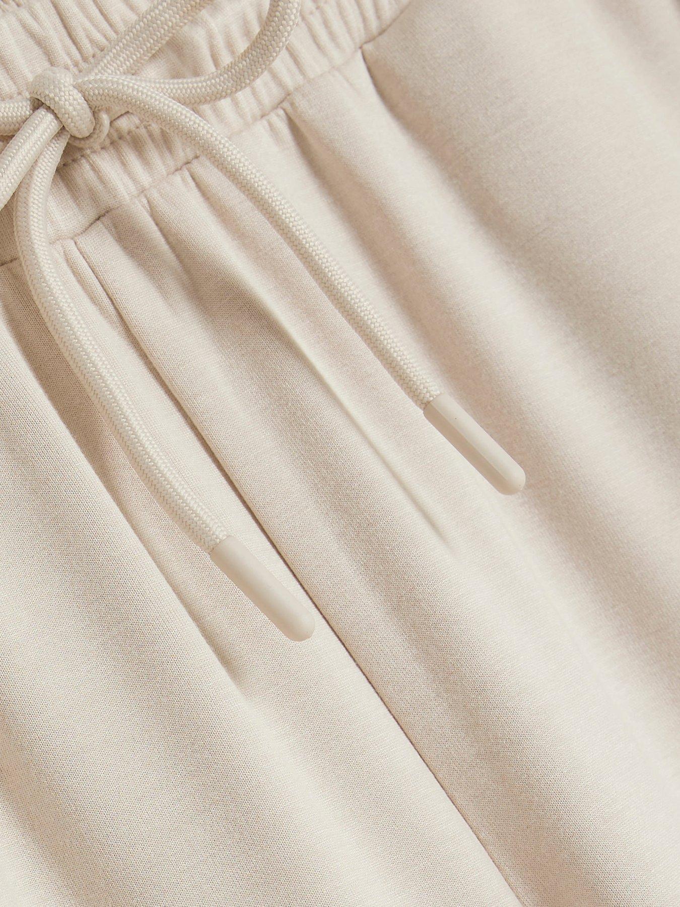  image of river-island-high-waist-premium-wide-leg-jogger-cream