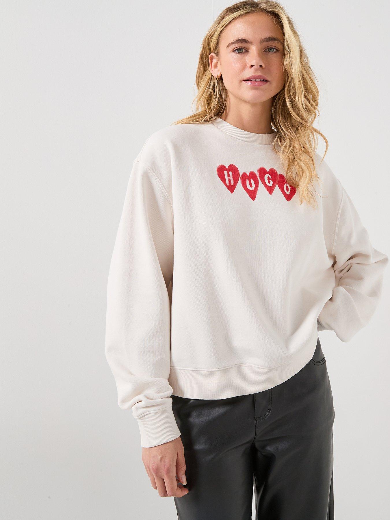  image of hugo-deroxina-crew-neck-sweatshirt-white