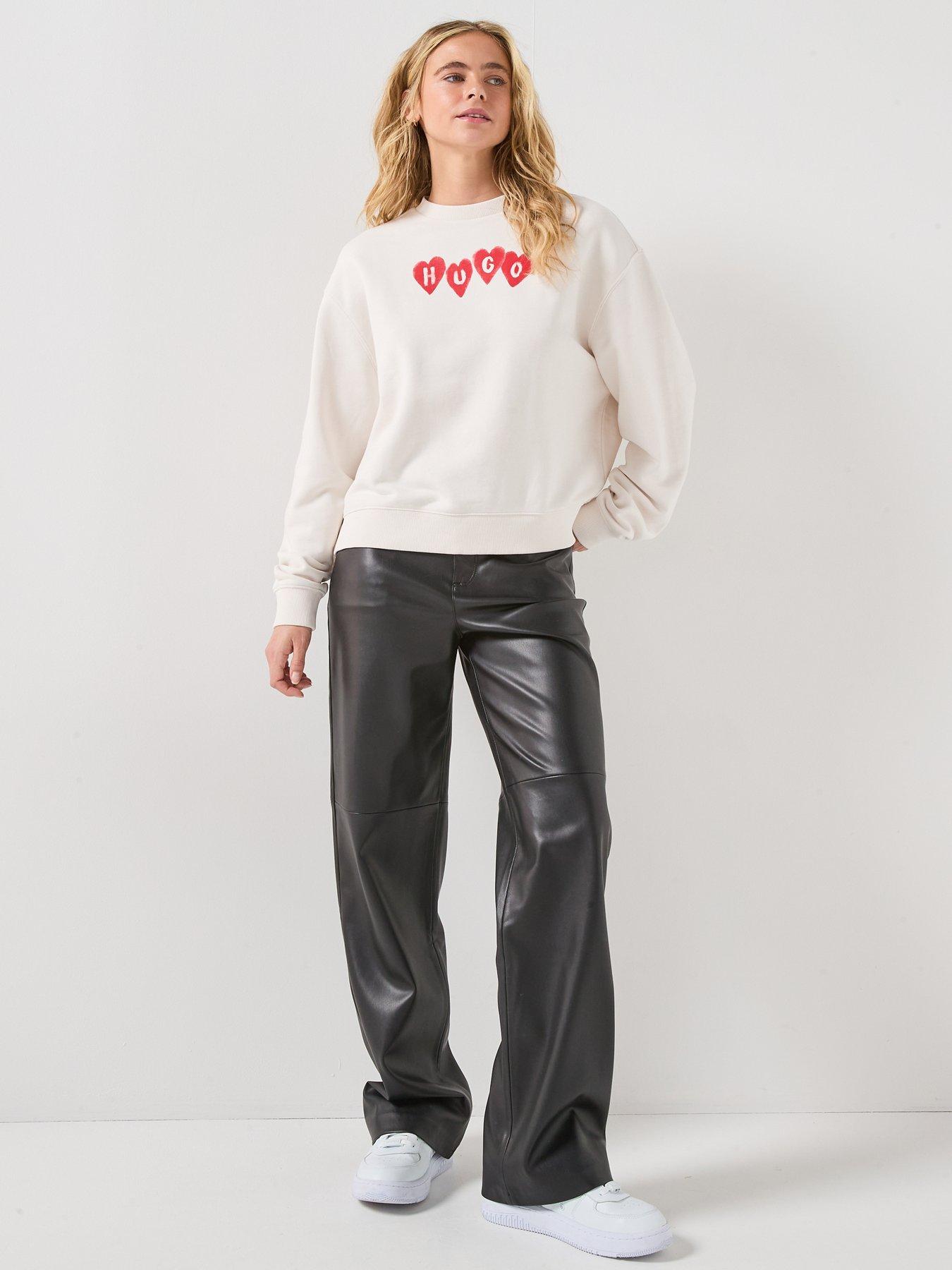  image of hugo-deroxina-crew-neck-sweatshirt-white