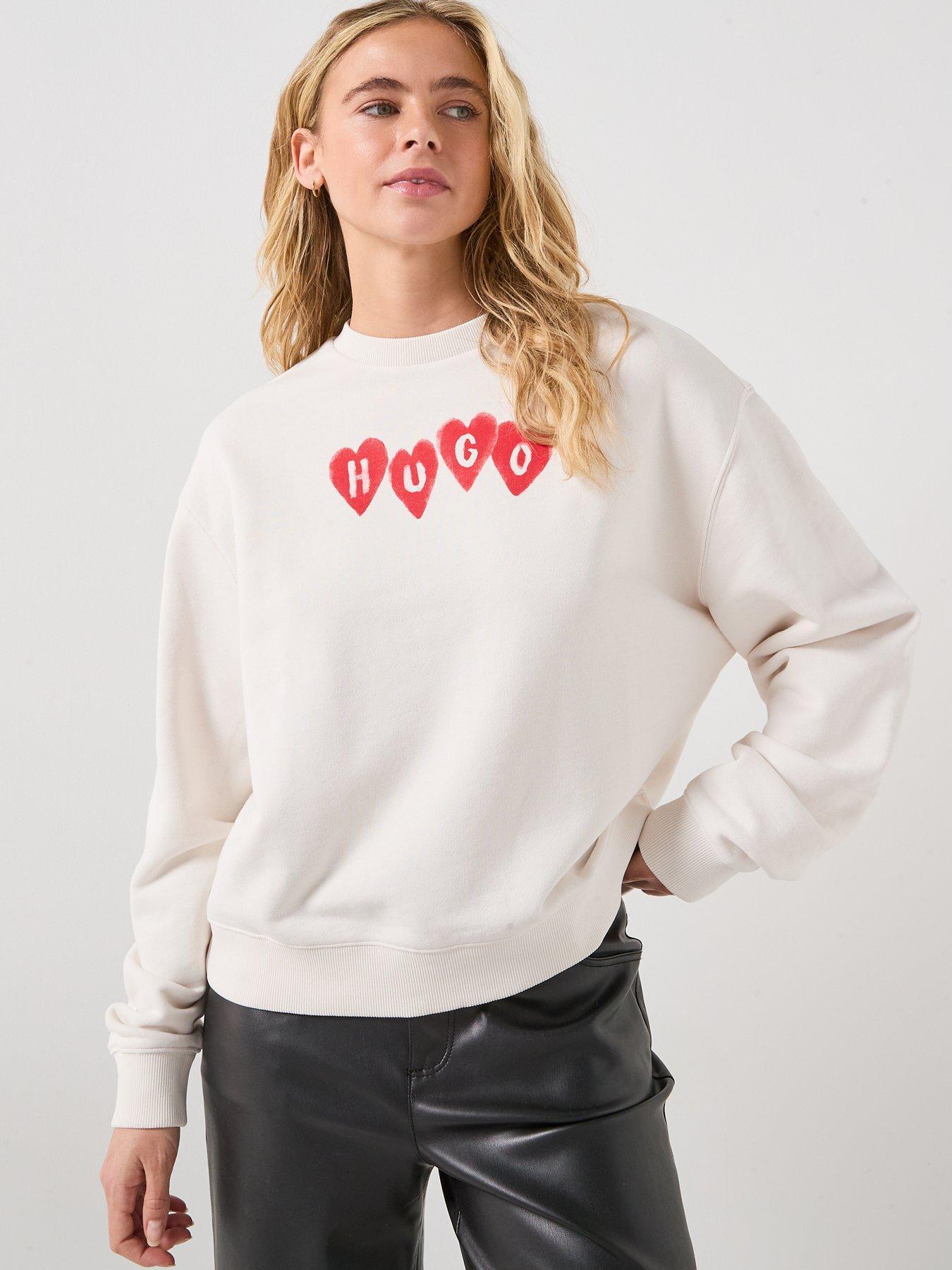 image of hugo-deroxina-crew-neck-sweatshirt-white