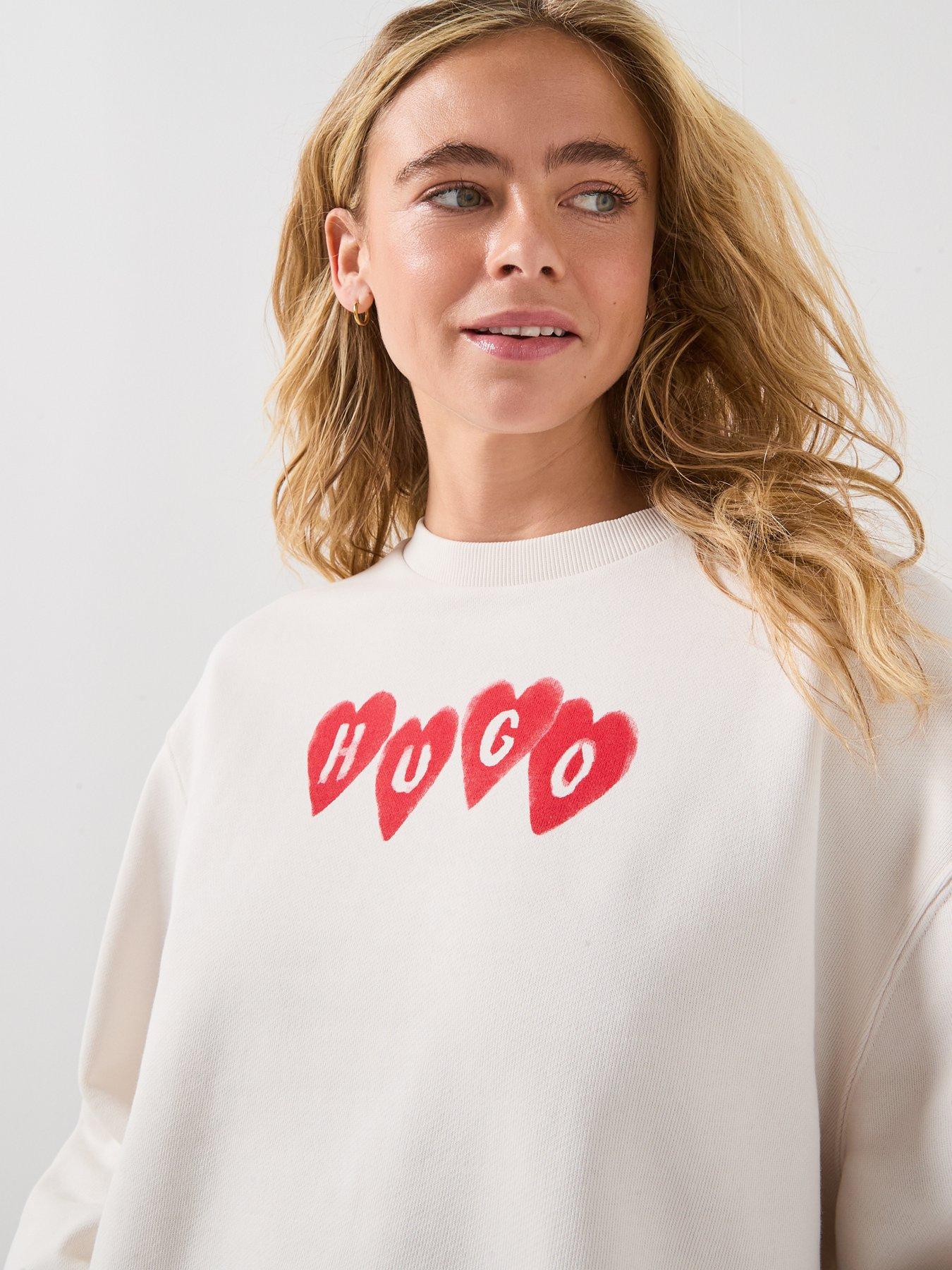  image of hugo-deroxina-crew-neck-sweatshirt-white