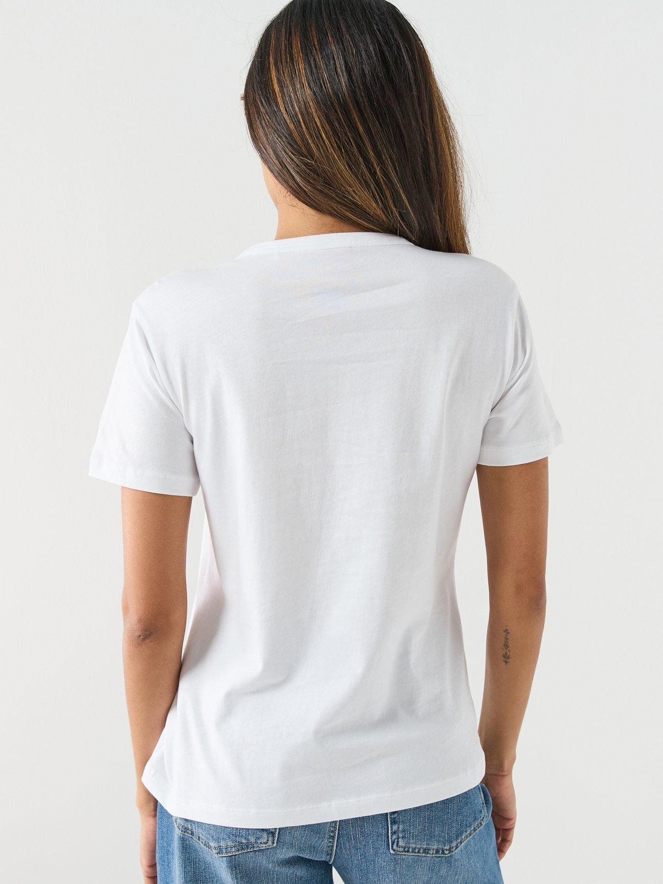 Image 2 of 6 of HUGO Vintage Heart Small Logo T-Shirt - White