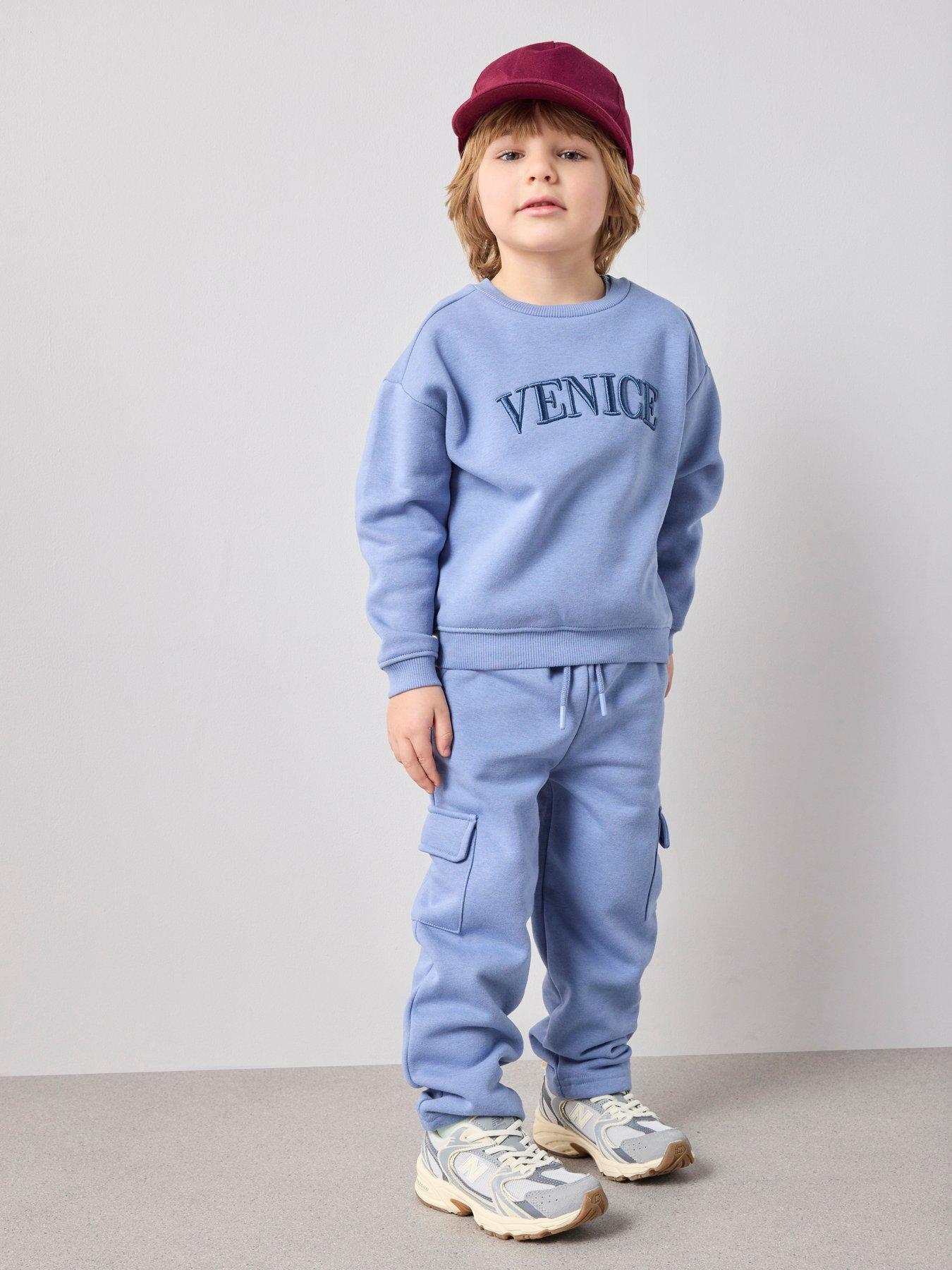 Image 3 of 7 of The Very Collection Boys Venice Sweatshirt And Cargo Set - Blue
