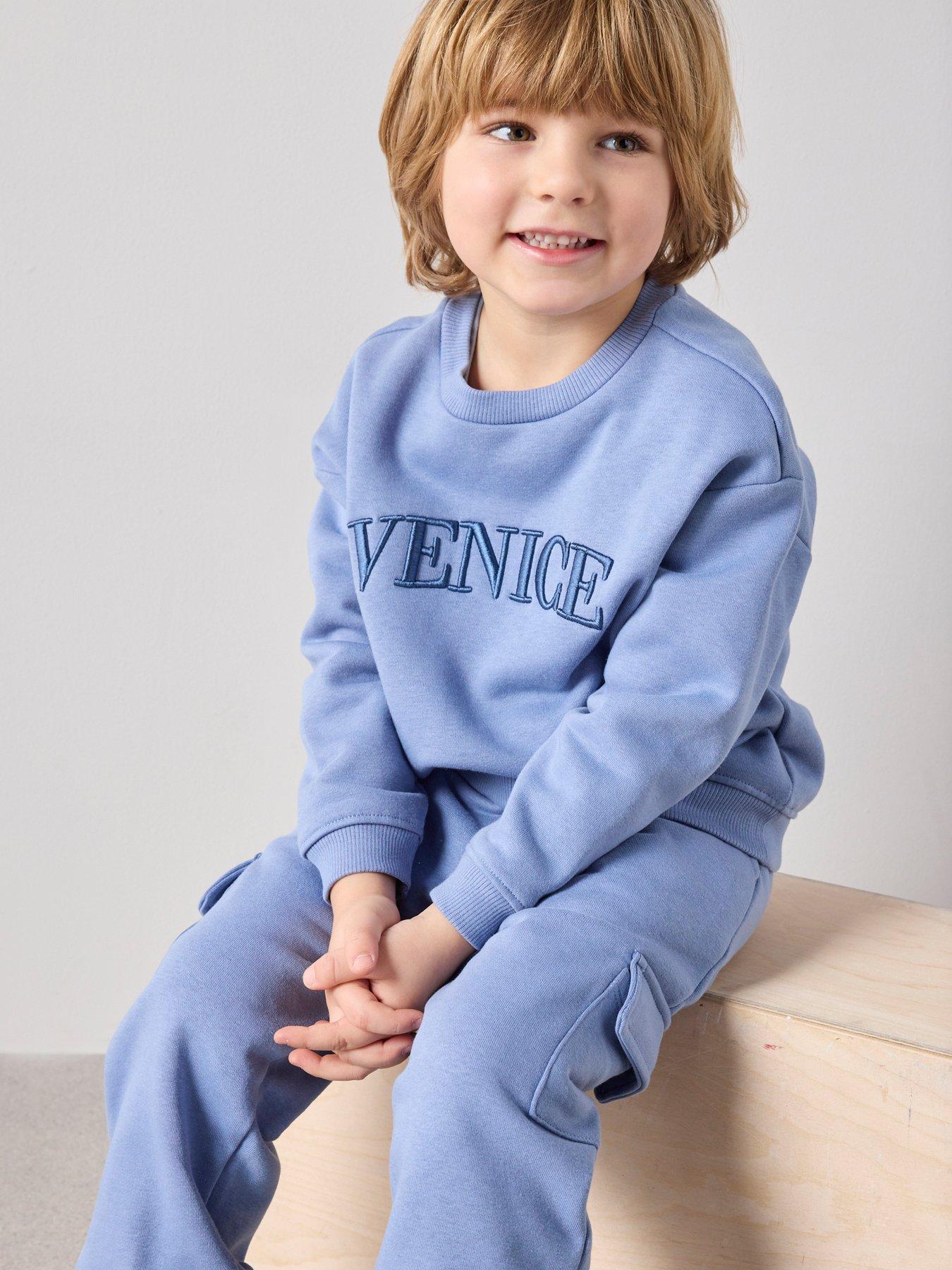 Image 5 of 7 of The Very Collection Boys Venice Sweatshirt And Cargo Set - Blue