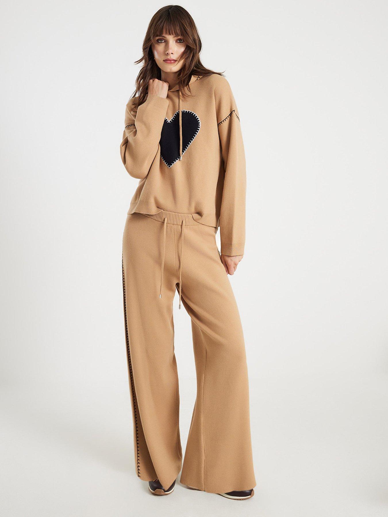  image of river-island-knitted-heart-trouser-brown