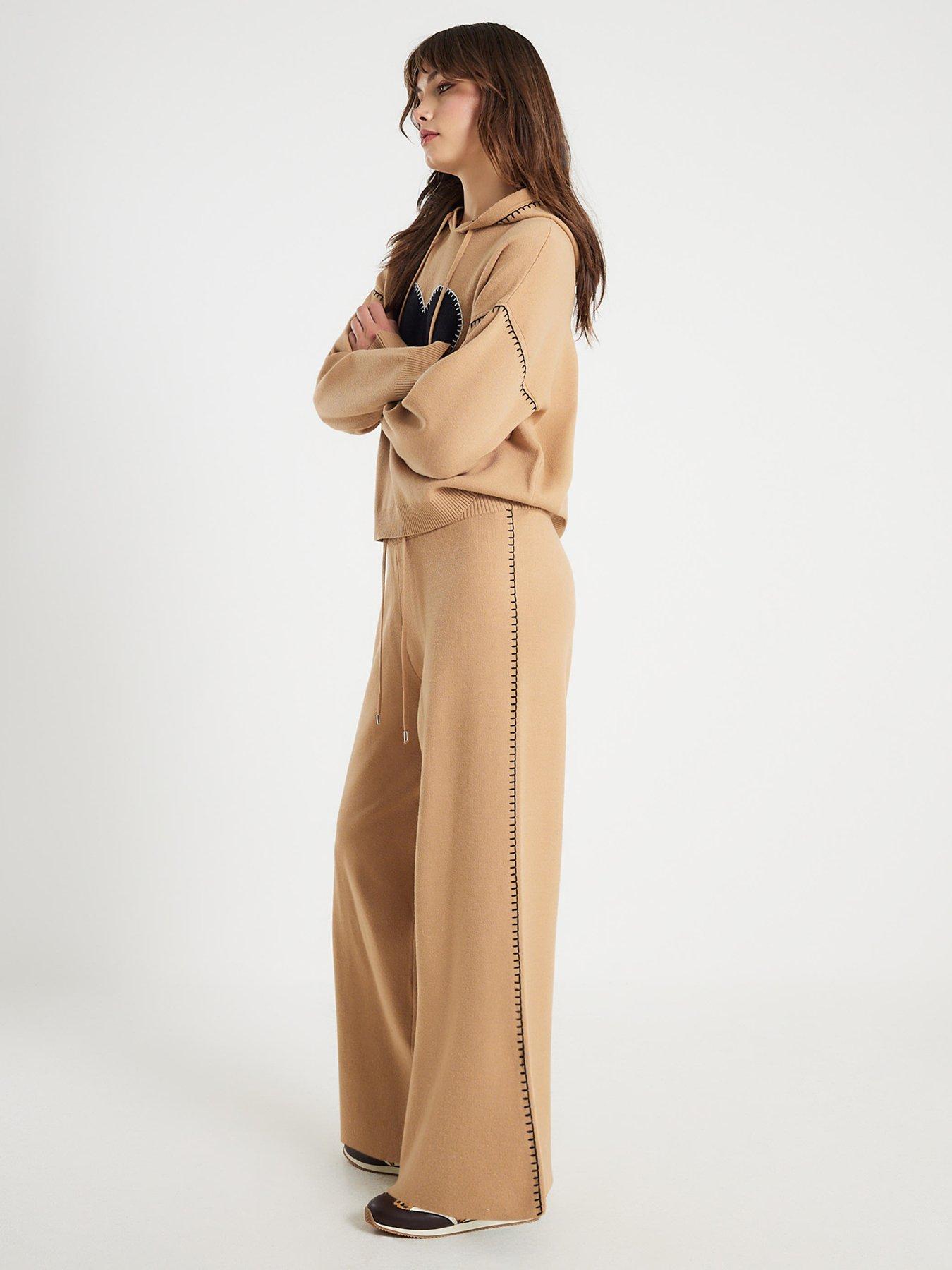  image of river-island-knitted-heart-trouser-brown