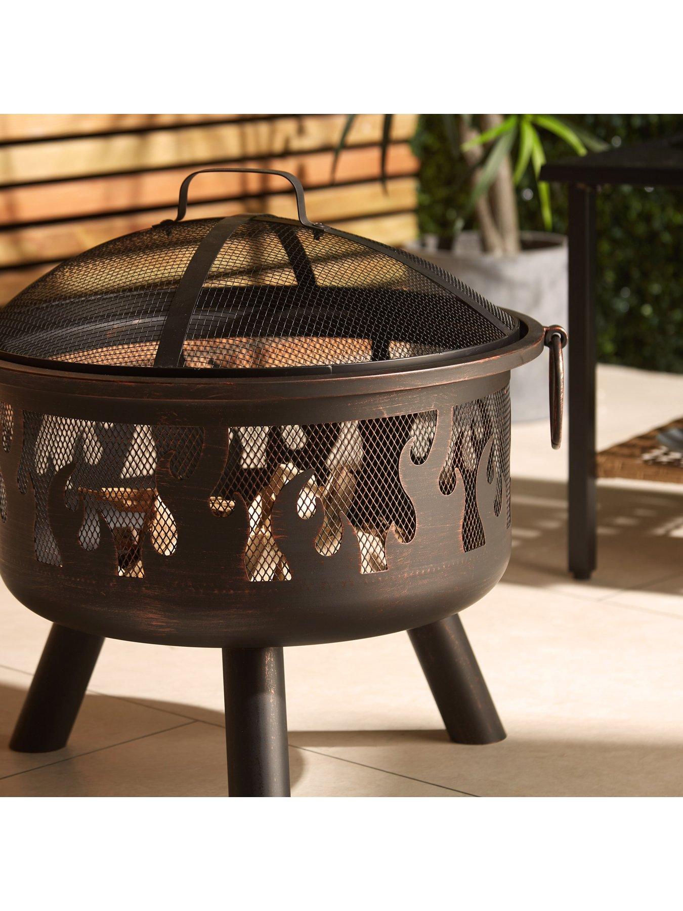  image of vonhaus-flame-design-round-fire-pit