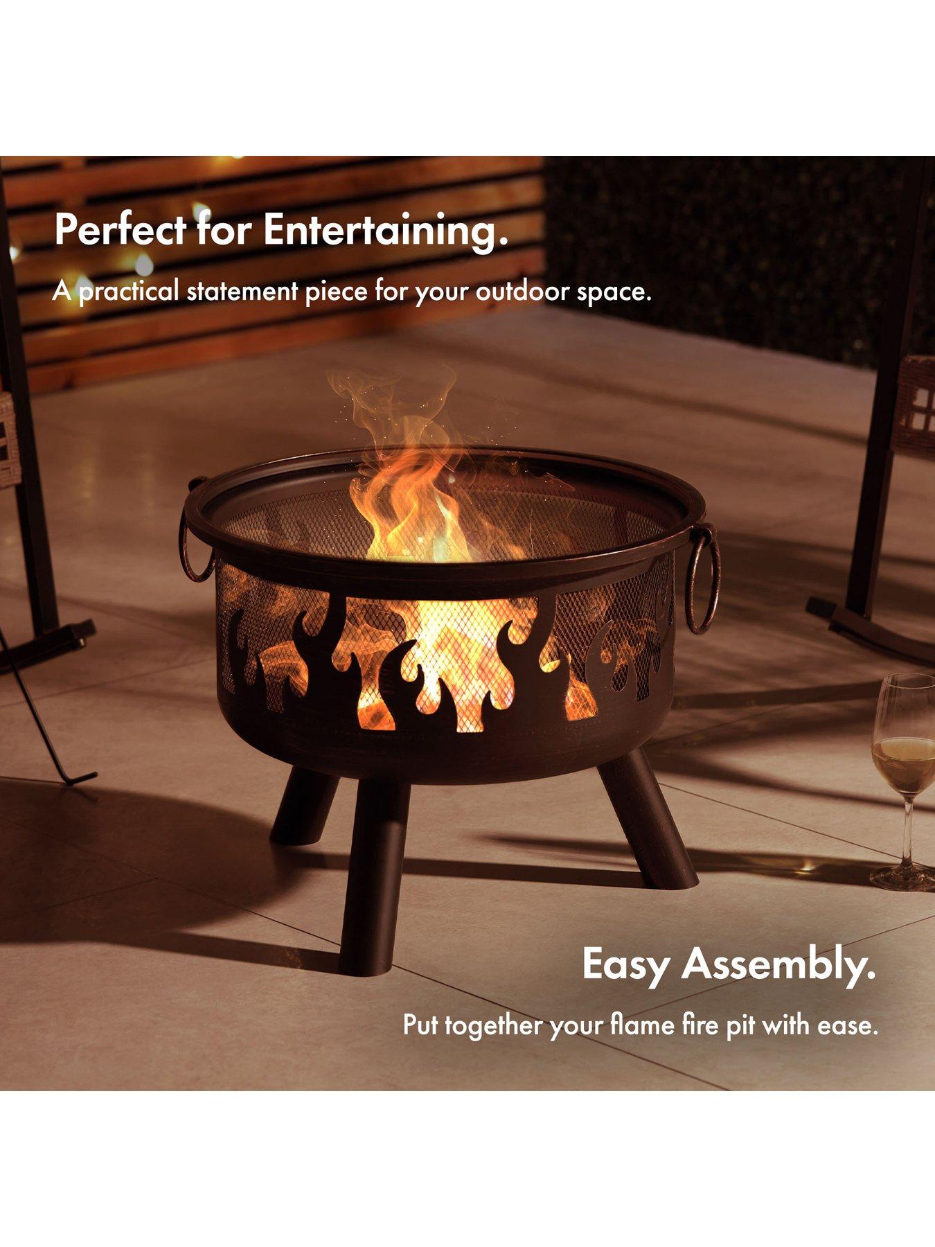  image of vonhaus-flame-design-round-fire-pit