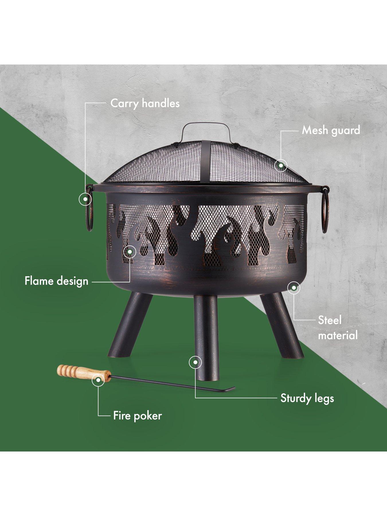  image of vonhaus-flame-design-round-fire-pit