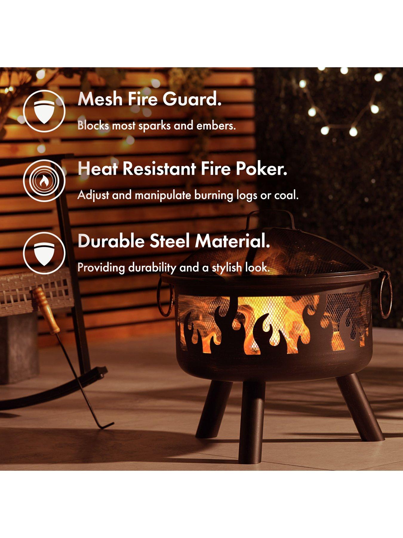  image of vonhaus-flame-design-round-fire-pit