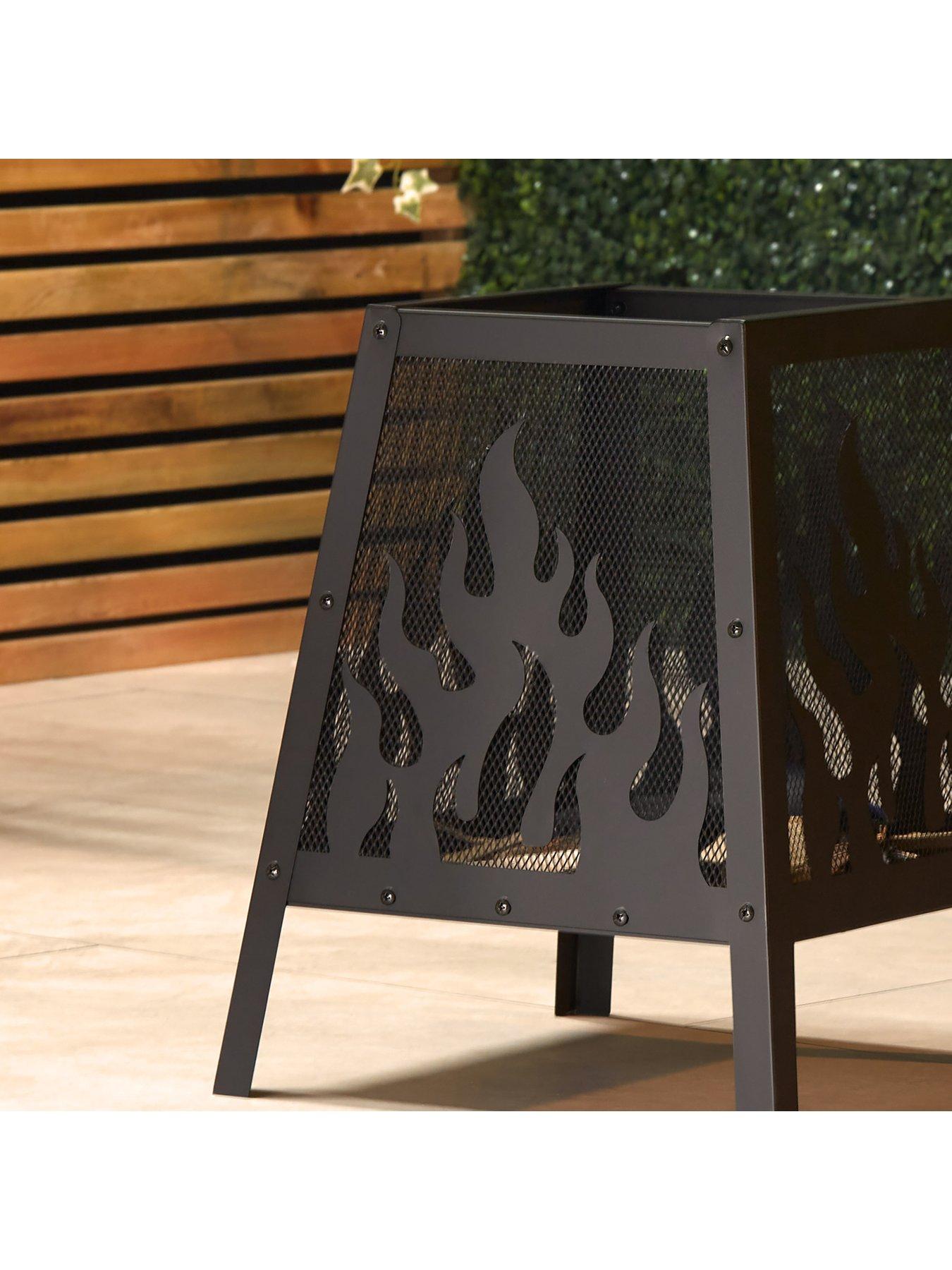  image of vonhaus-flame-design-square-fire-pit