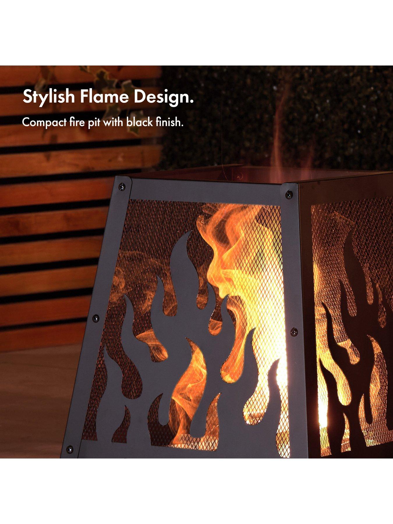  image of vonhaus-flame-design-square-fire-pit