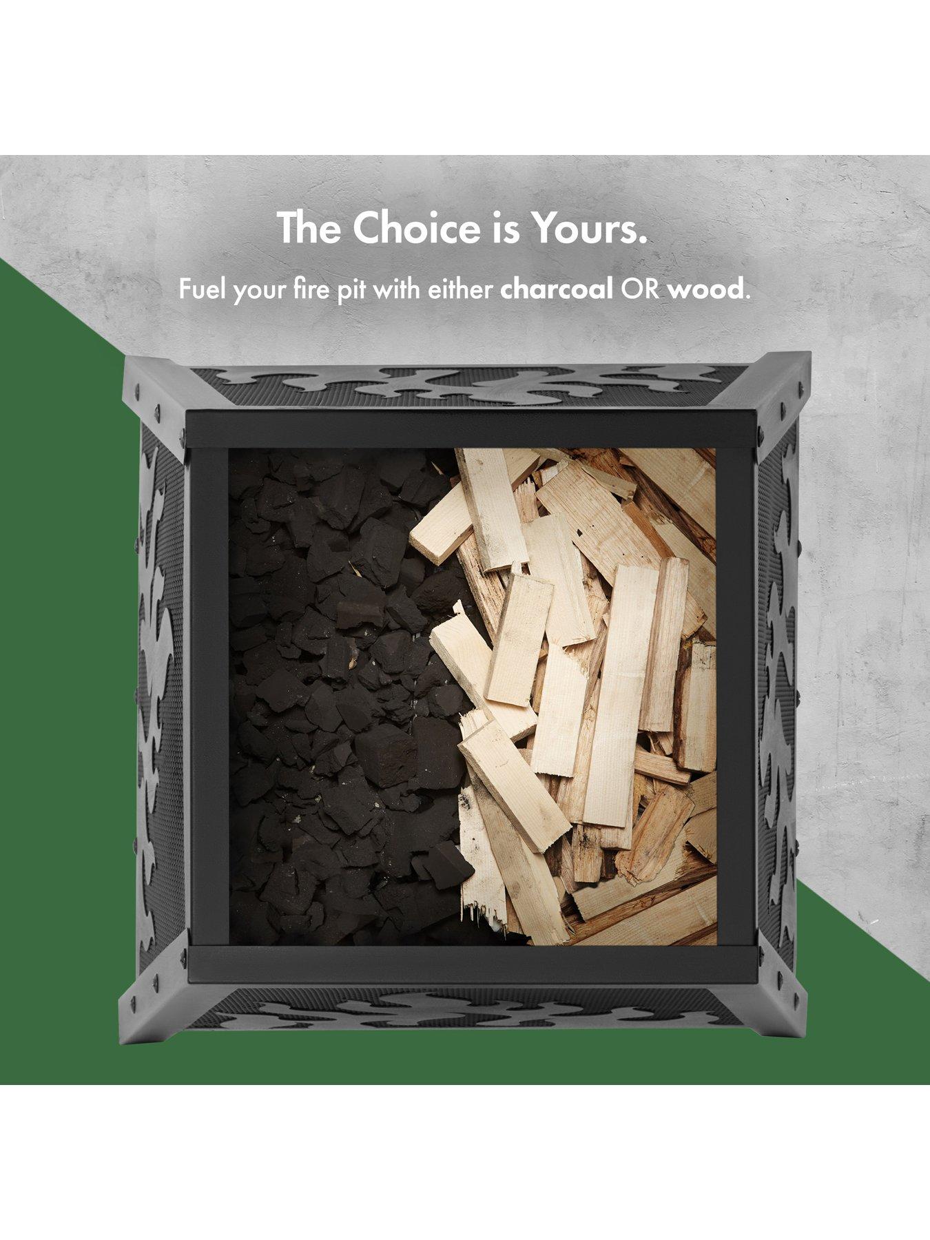  image of vonhaus-flame-design-square-fire-pit