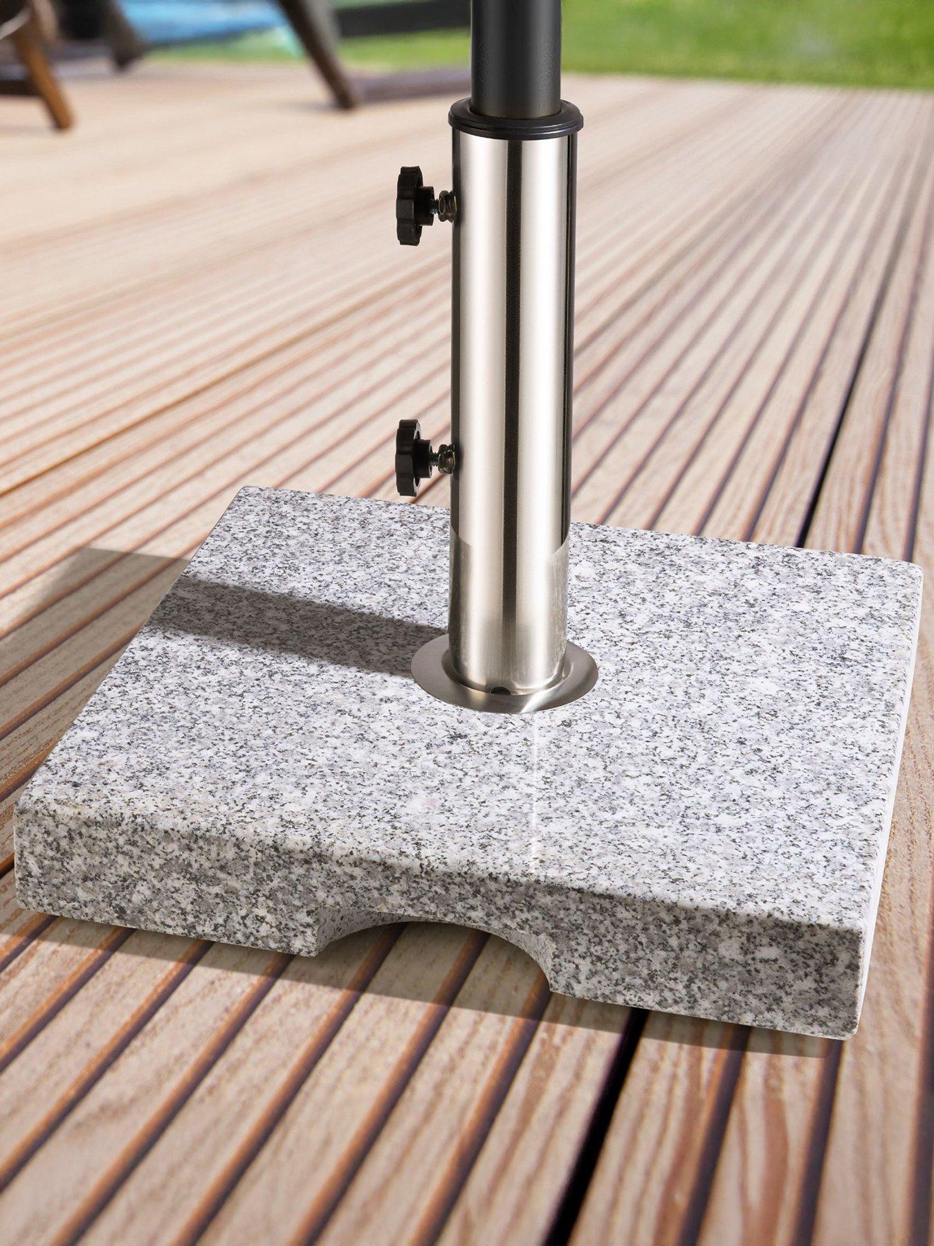 front image of vonhaus-square-granite-parasol-base