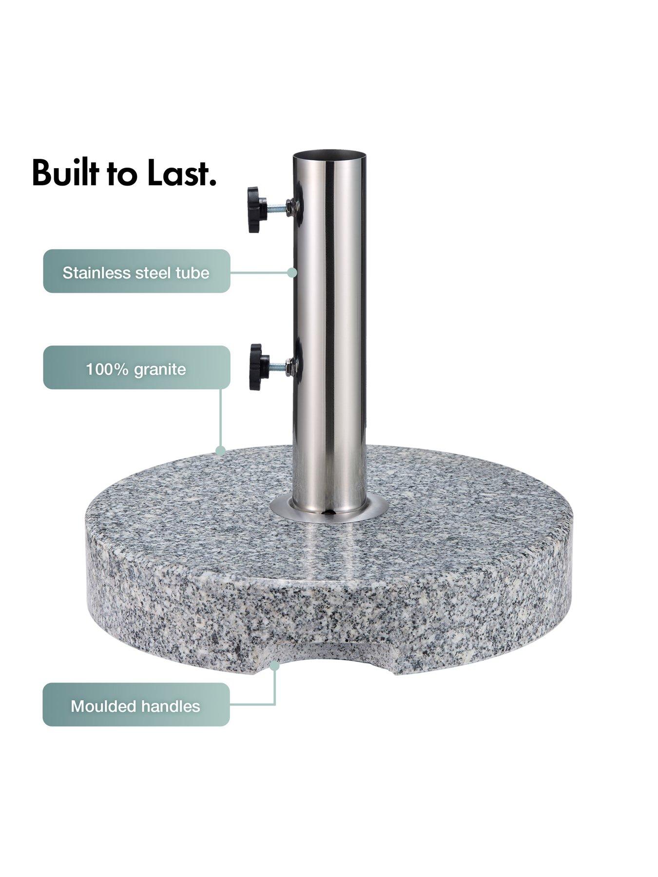  image of vonhaus-grey-round-granite-parasol-base